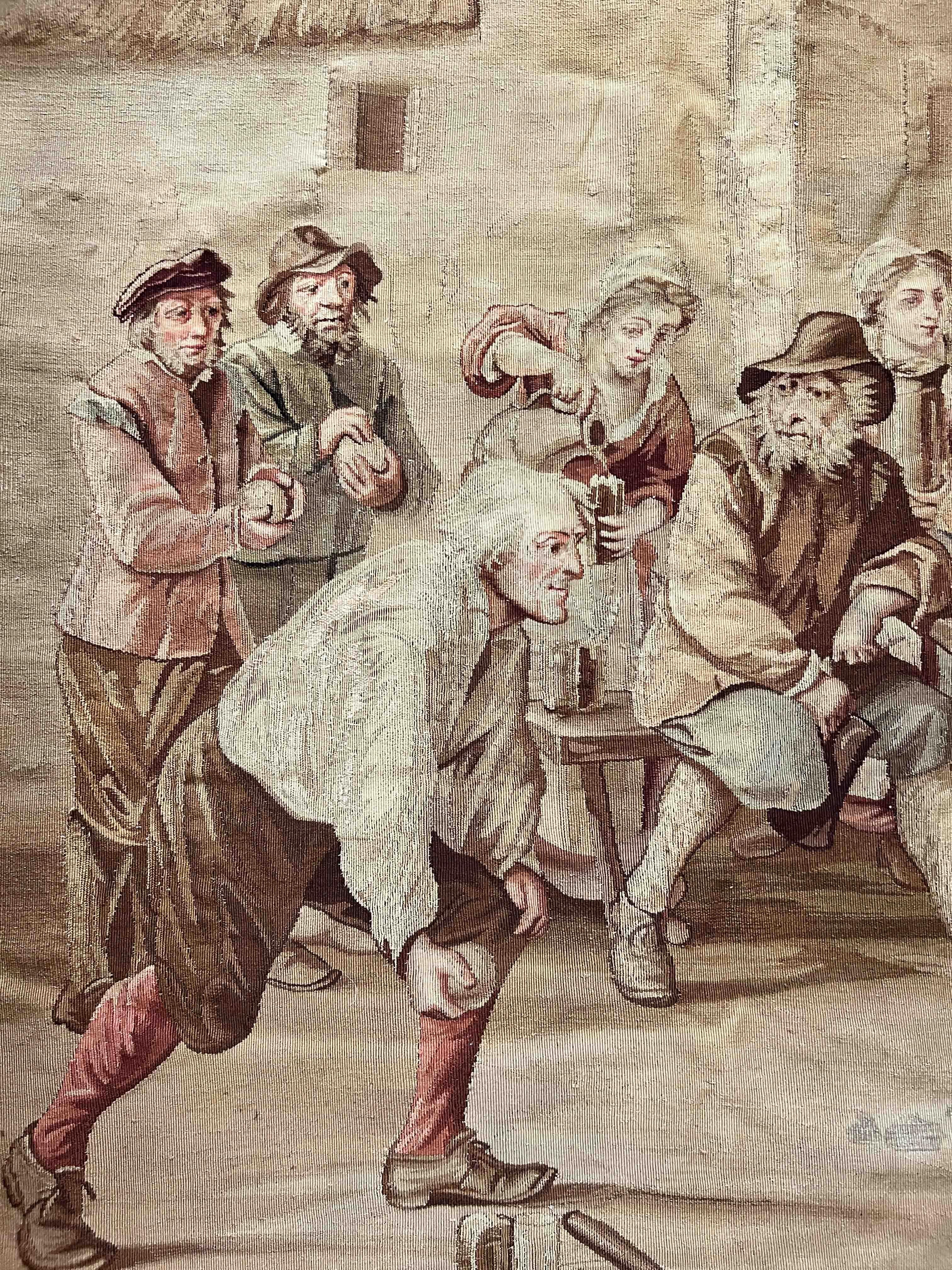 Français Tapisserie d'Aubusson du 19ème siècle, Scène de Pétanque, N° 1141 en vente