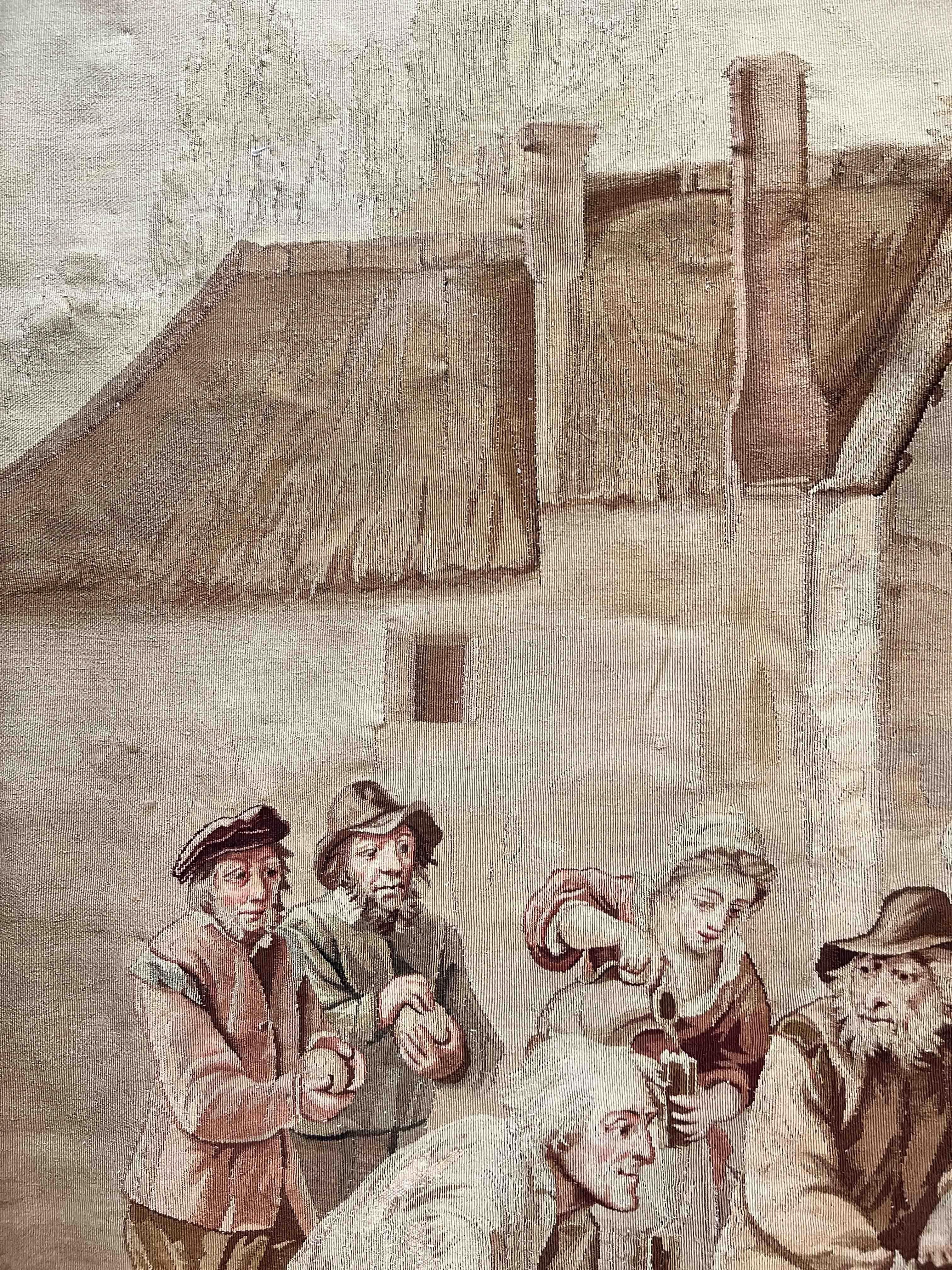 Aubusson-Wandteppich des 19. Jahrhunderts, Pétanque-Szene, N° 1141 im Angebot 1