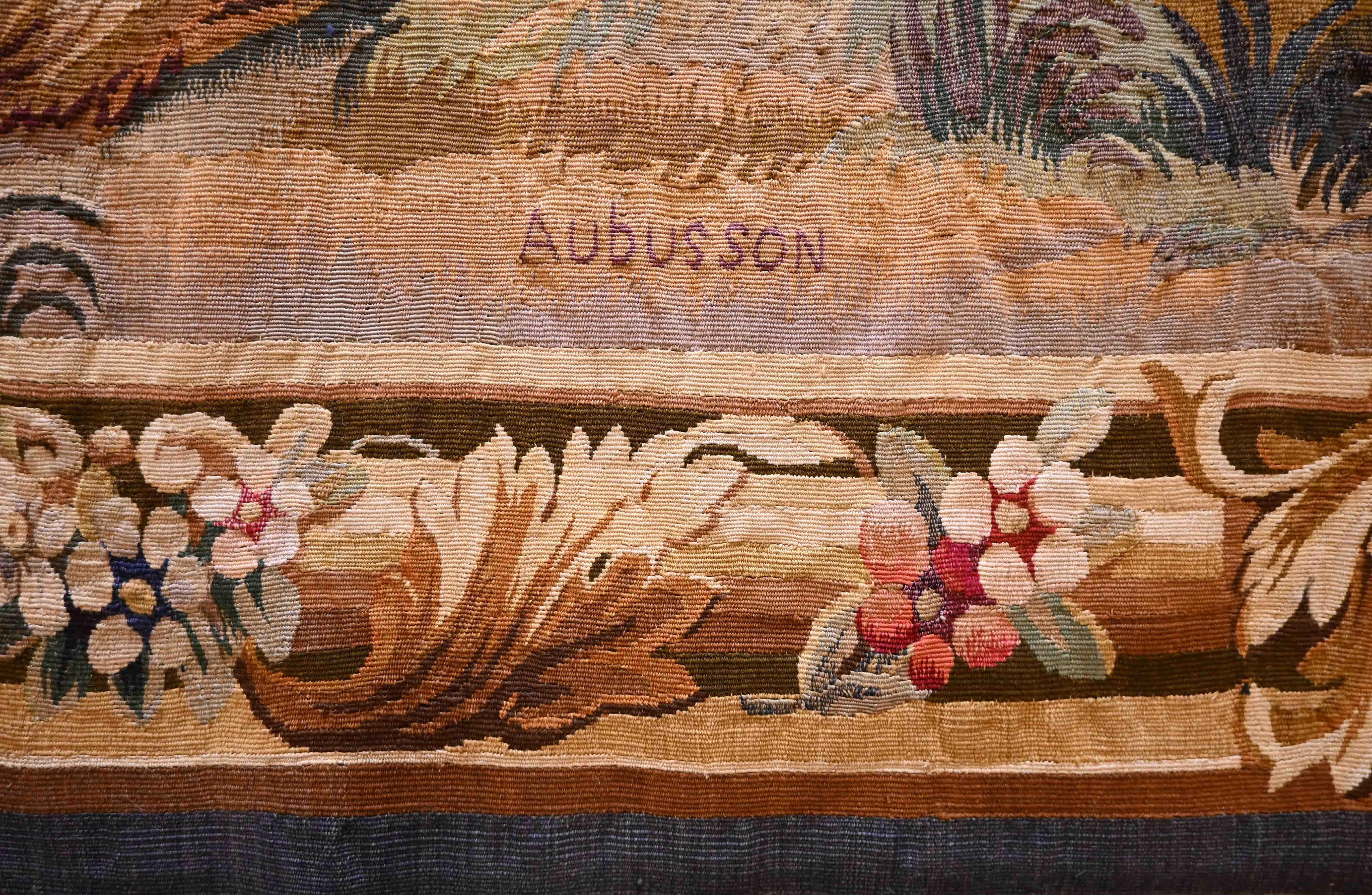 Mid-19th Century 19th century Aubusson tapestry (rest after harvest) - N° 1323 For Sale