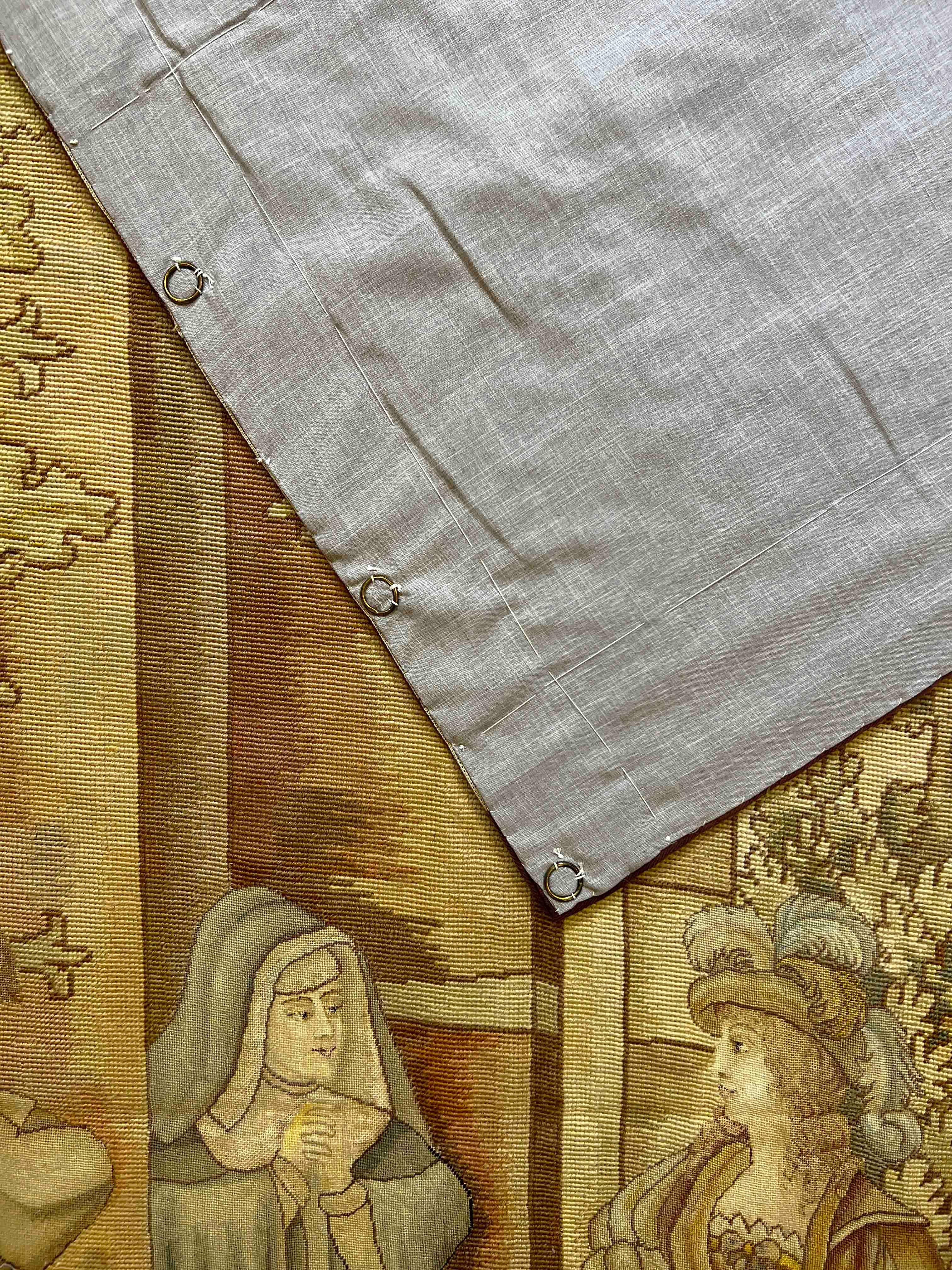 Hand-Crafted 19th century Aubusson tapestry (Saint RITA) - No. 969 For Sale