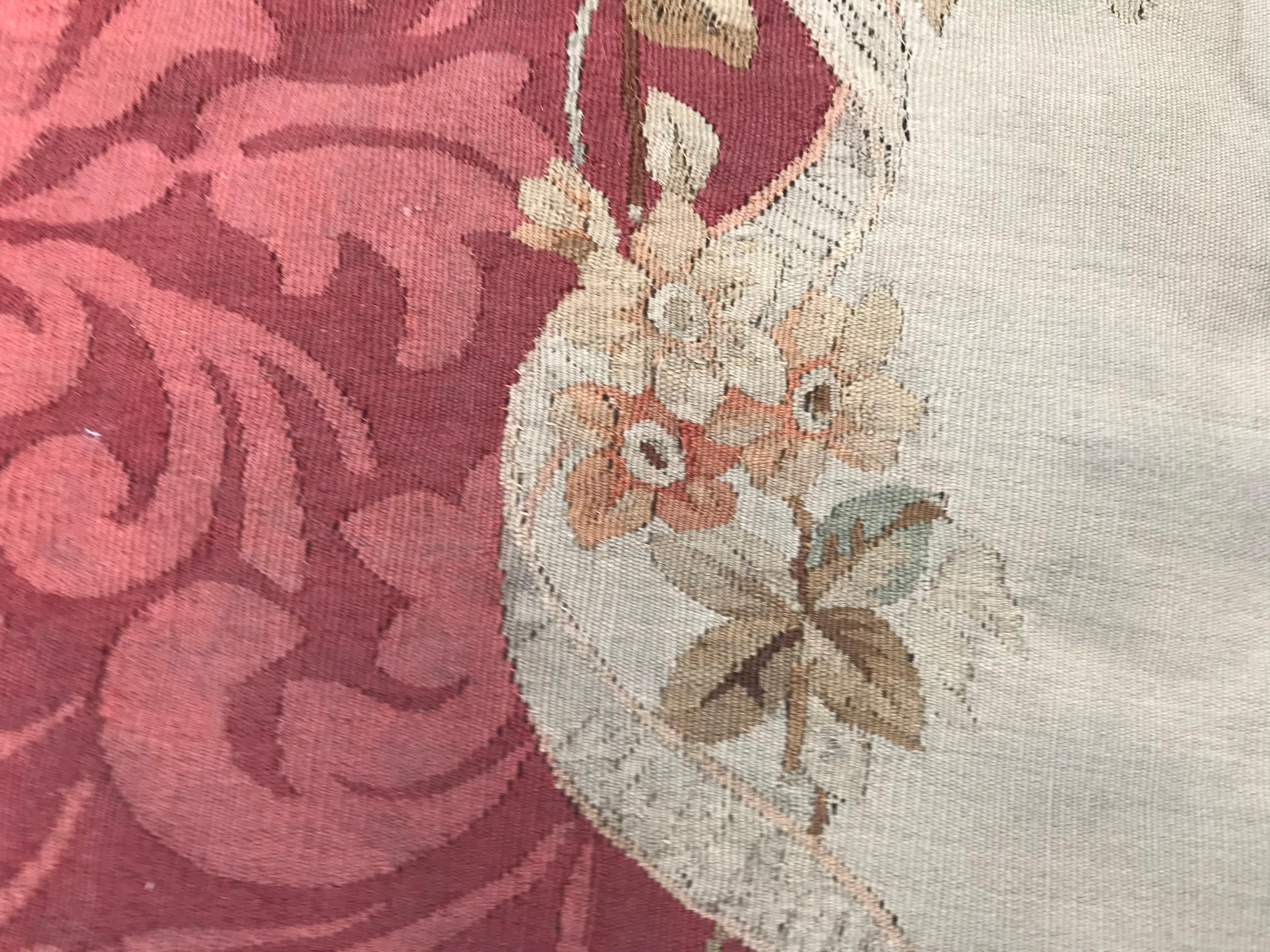 Bobyrug's nice 19th Century Aubusson Tapestry Sofa Cover (Housse de canapé en tapisserie d'Aubusson du 19ème siècle) en vente 6