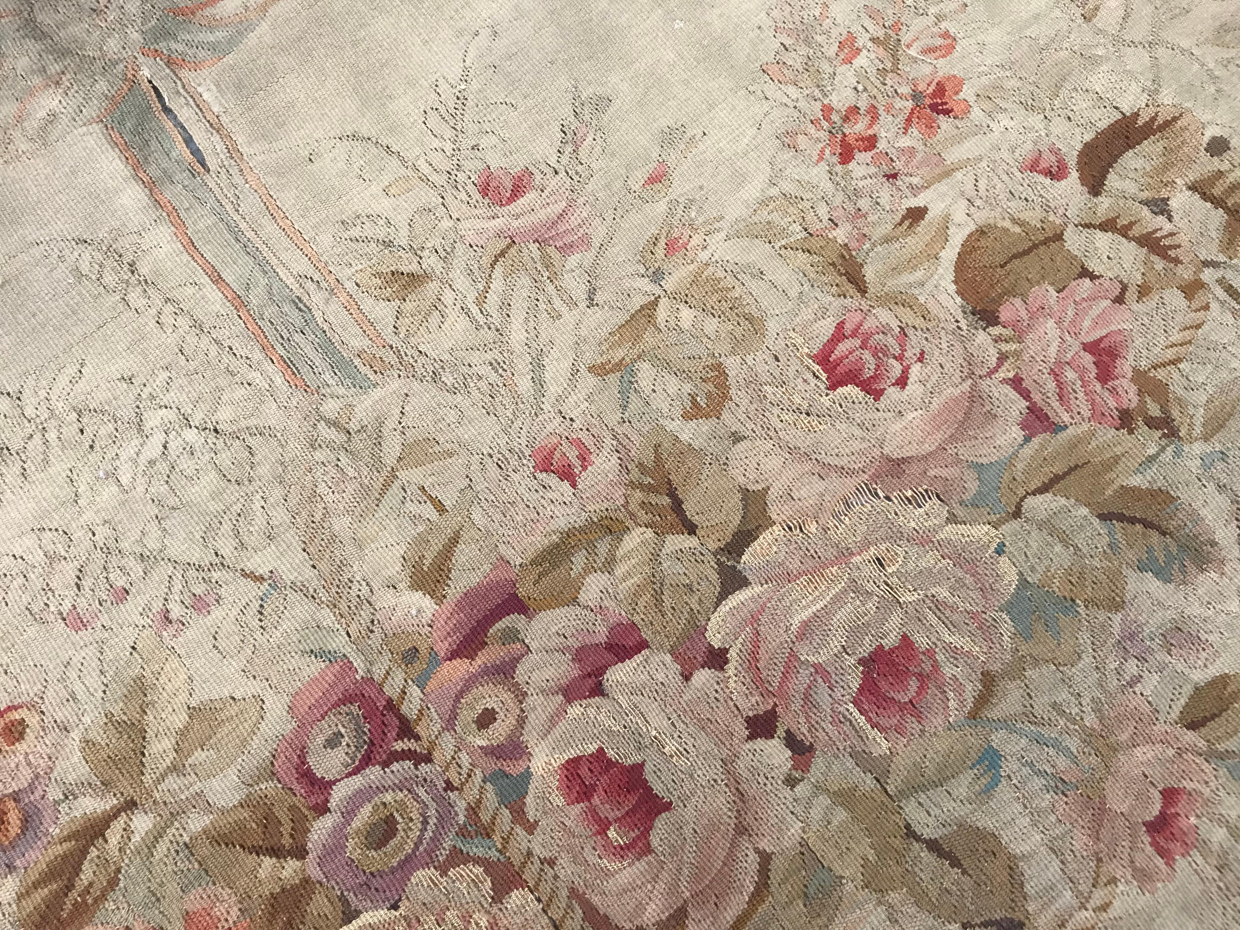 19th Century Aubusson Tapestry Sofa Cover 1