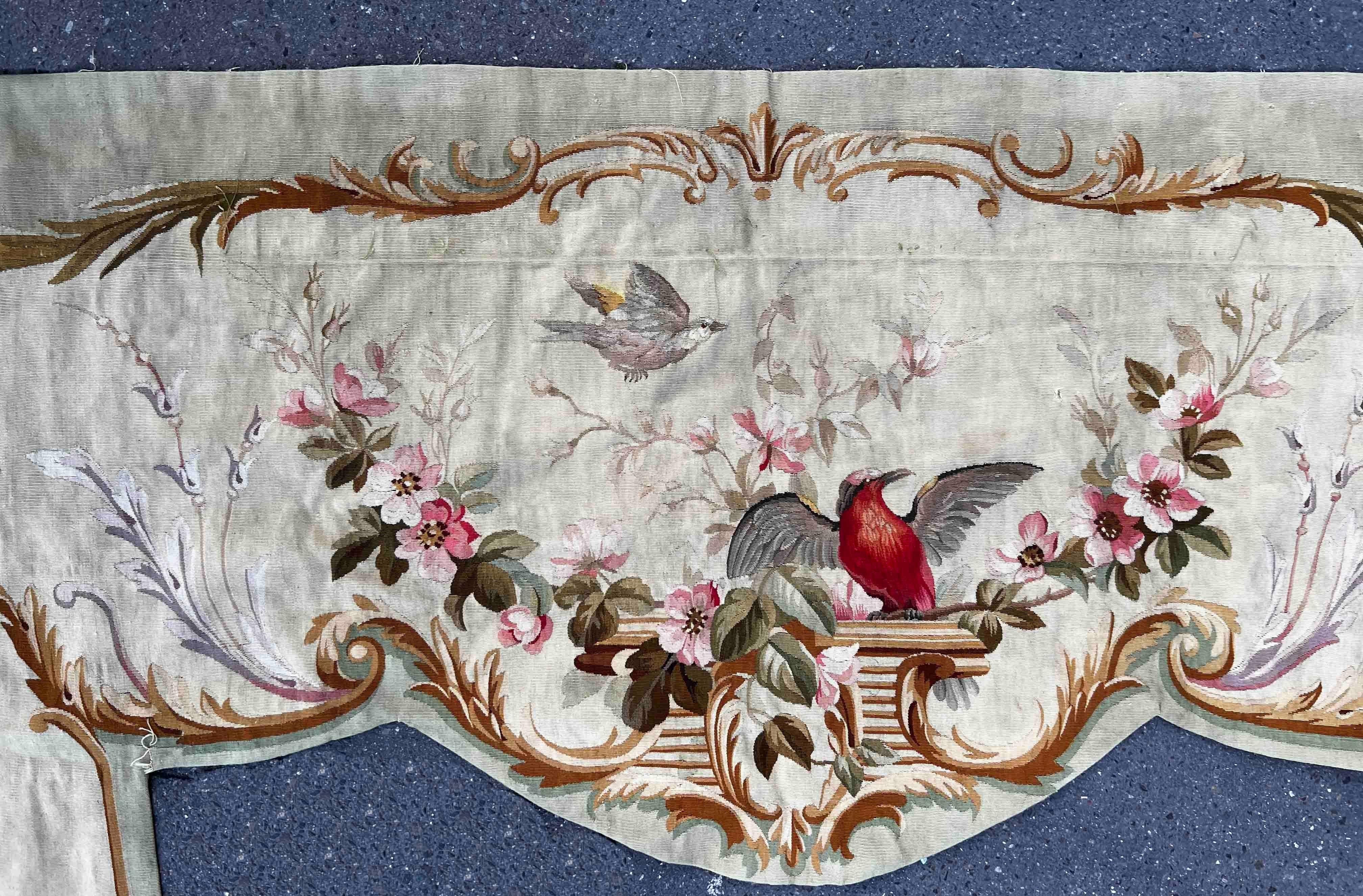 Mid-19th Century 19th century Aubusson Tapestry Valance - 3m27x2m22 - No. 1356 For Sale