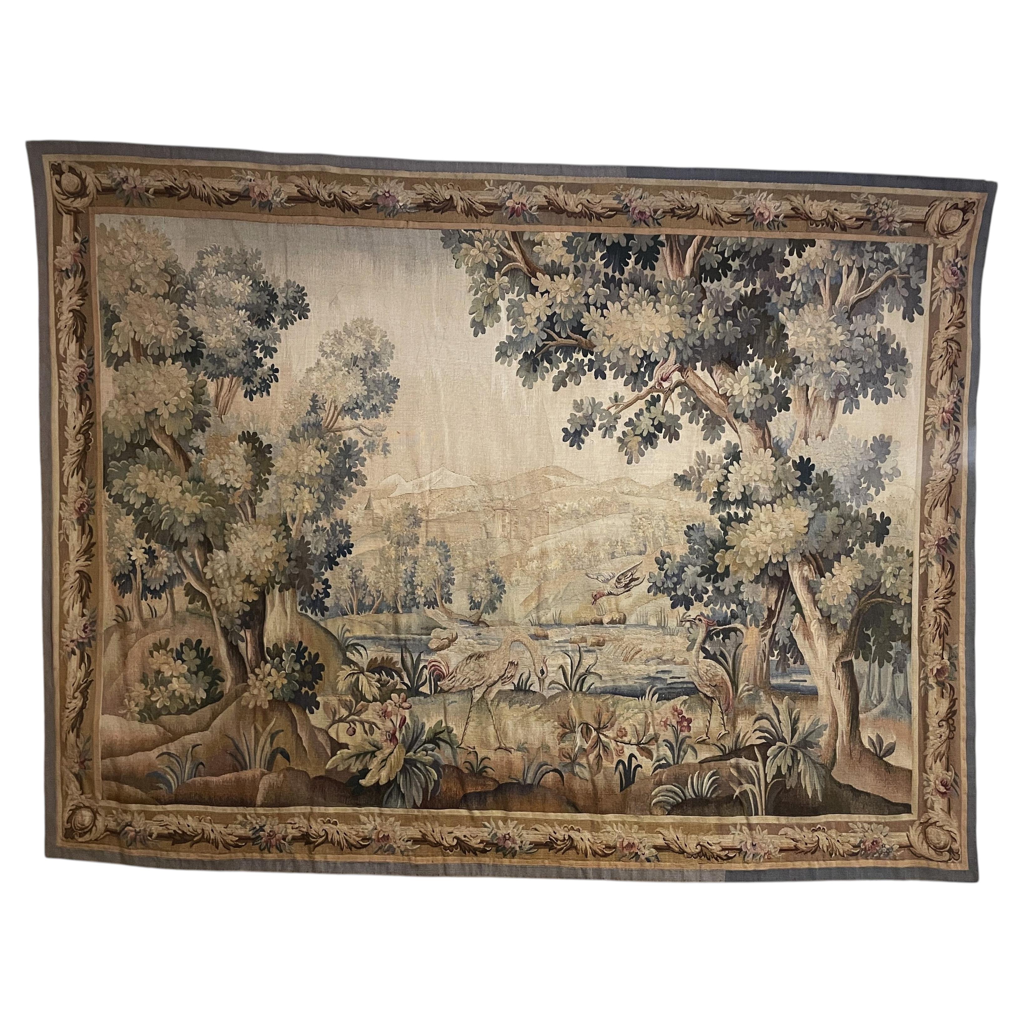 19th Century Aubusson Verdure Tapestry