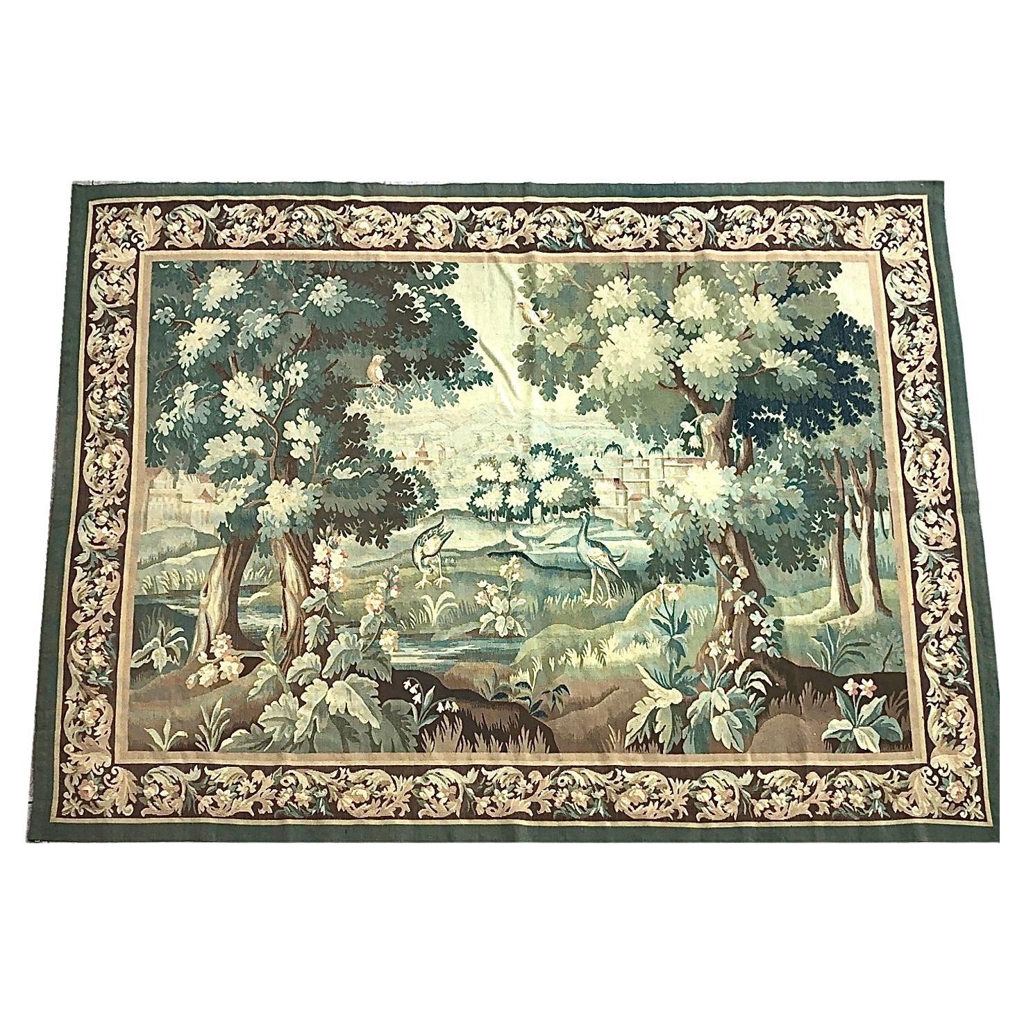 19th Century Aubusson Verdure Tapestry