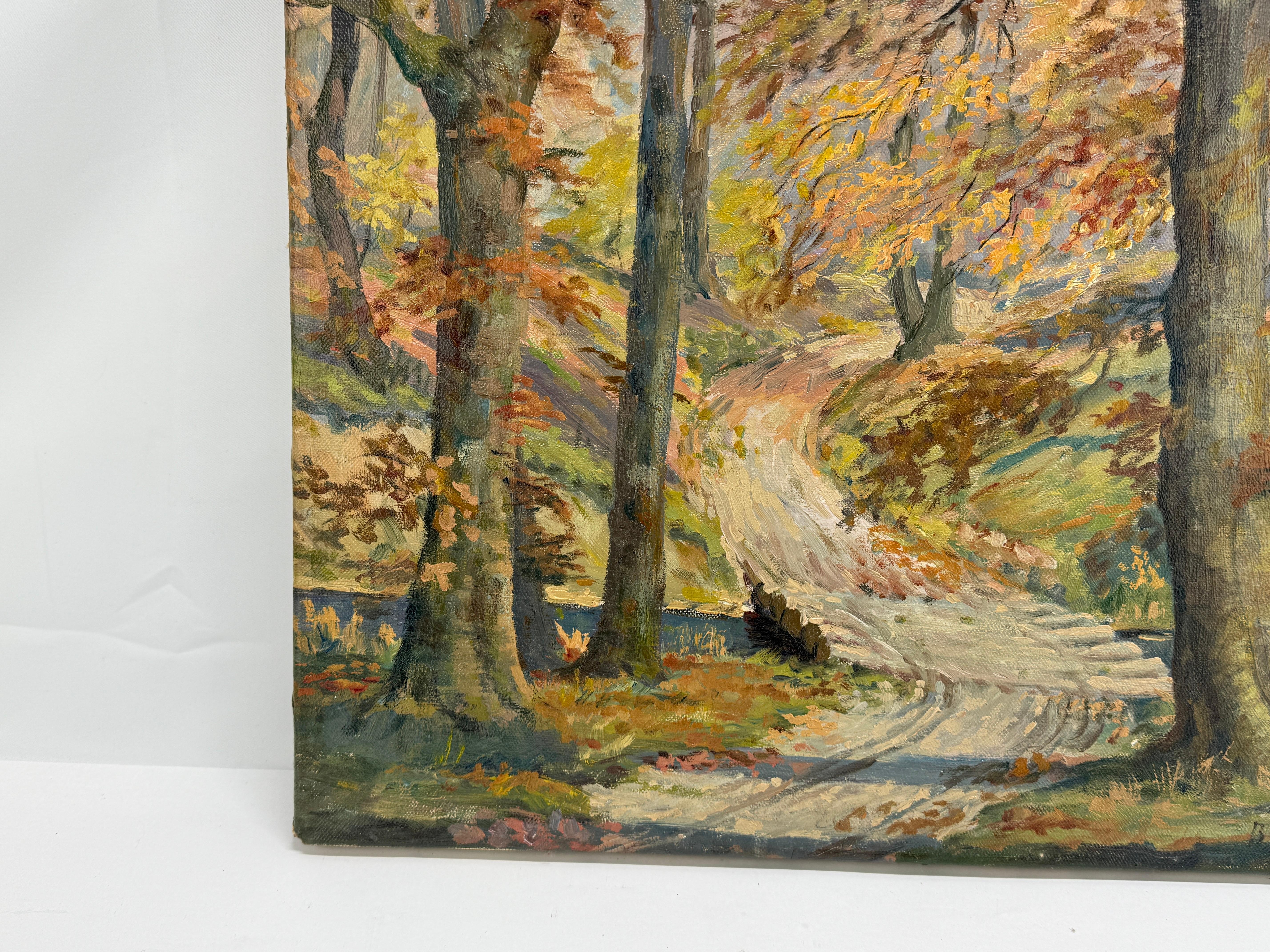 19. Jahrhundert, „August Herbstlandschaft“, Öl auf Leinwand, signiert (Britisch) im Angebot