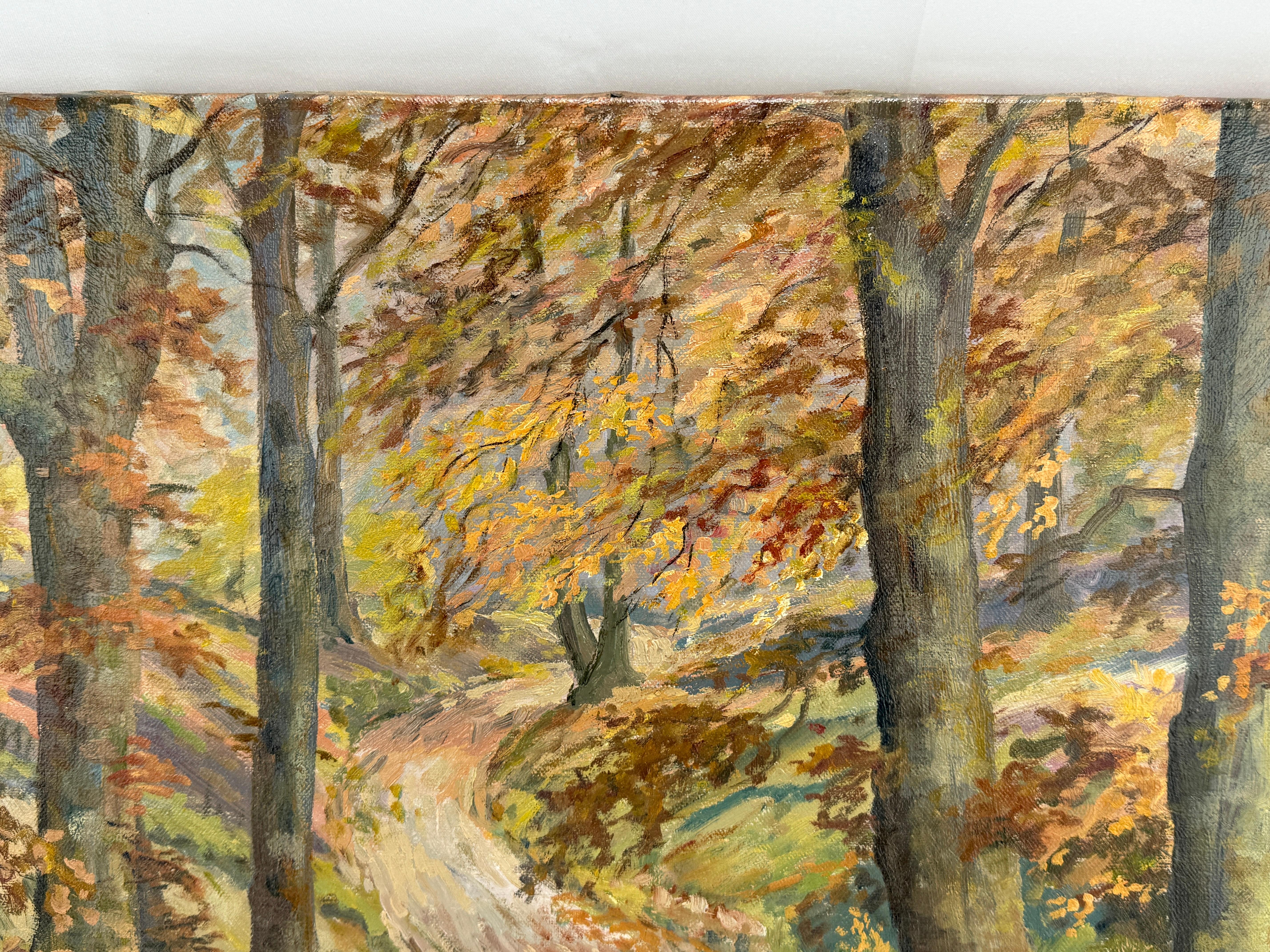 19. Jahrhundert, „August Herbstlandschaft“, Öl auf Leinwand, signiert im Angebot 1