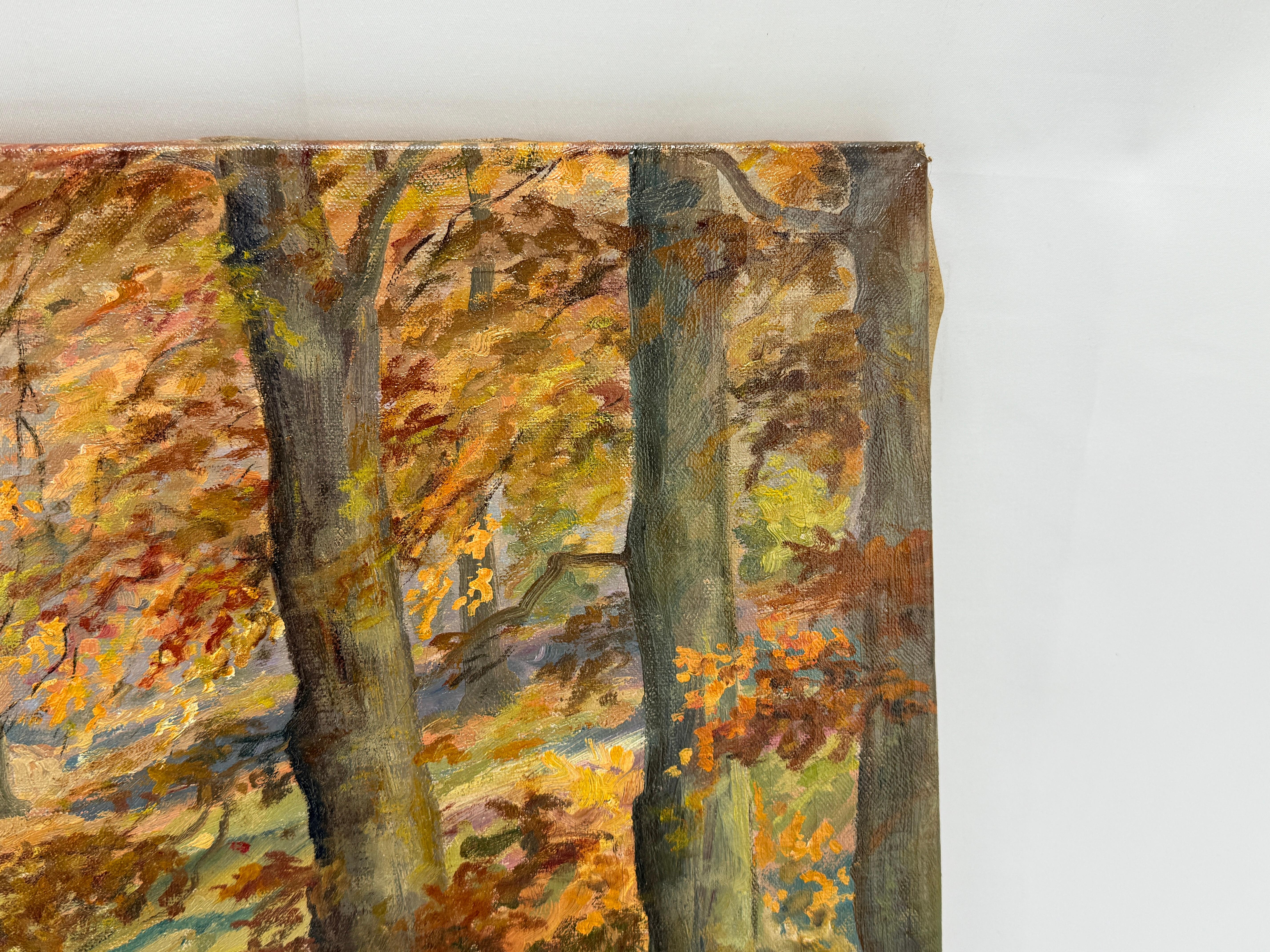 19. Jahrhundert, „August Herbstlandschaft“, Öl auf Leinwand, signiert im Angebot 2