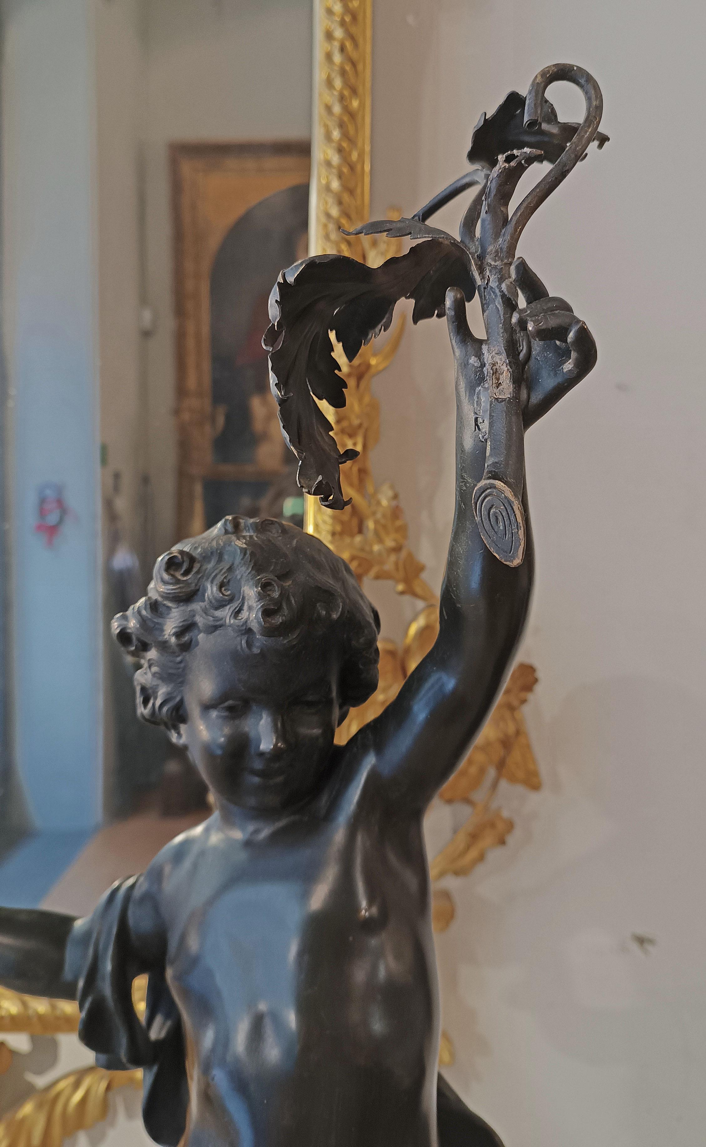French 19th CENTURY AUGUSTE MOREAU'S BRONZE STATUETTE DIONYSUS CHILD  For Sale