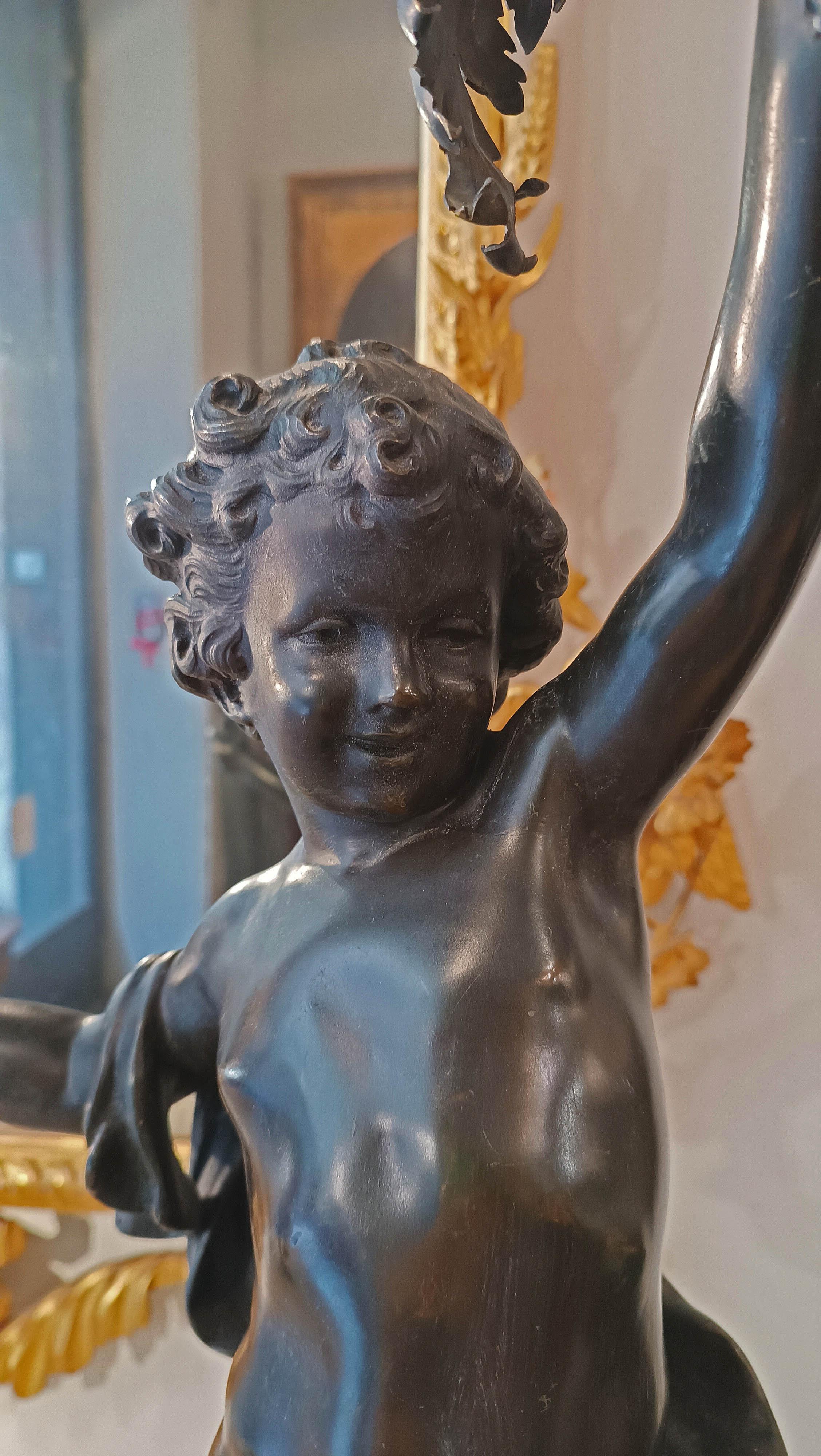 Bronze 19th CENTURY AUGUSTE MOREAU'S BRONZE STATUETTE DIONYSUS CHILD  For Sale