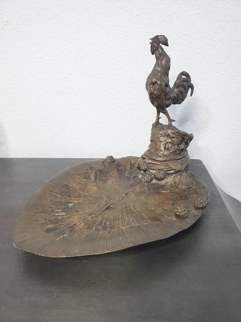 Signierte Tazza-Skulptur aus Bronze von Auguste Nicolas Cain aus dem 19. Jahrhundert  (Handgefertigt) im Angebot