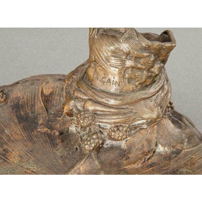 Signierte Tazza-Skulptur aus Bronze von Auguste Nicolas Cain aus dem 19. Jahrhundert  im Angebot 3