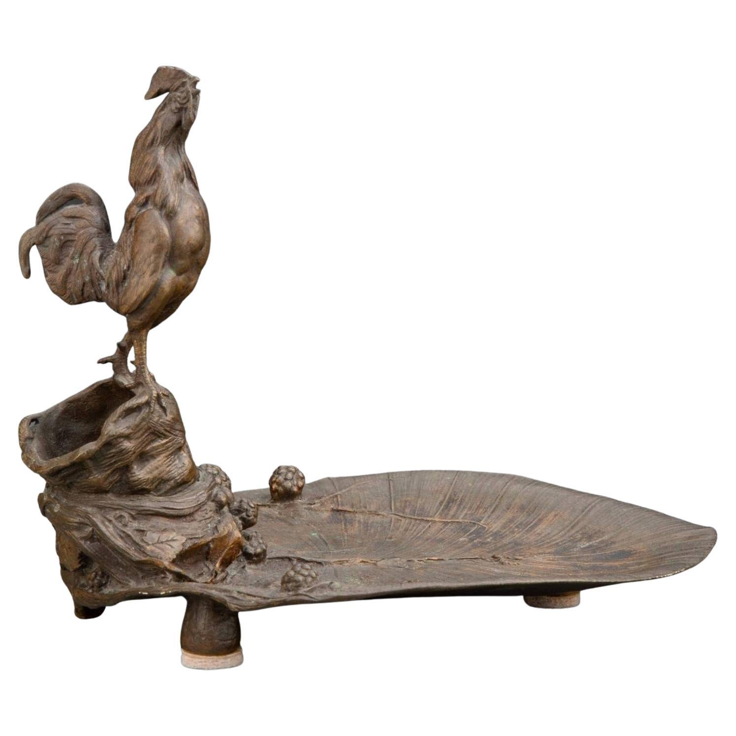 19th Century Auguste Nicolas Cain Signed Bronze Tazza Sculpture 
