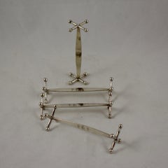 19th Century Austrian 900 Sterling Silver Jack End Knife Rests, S/4