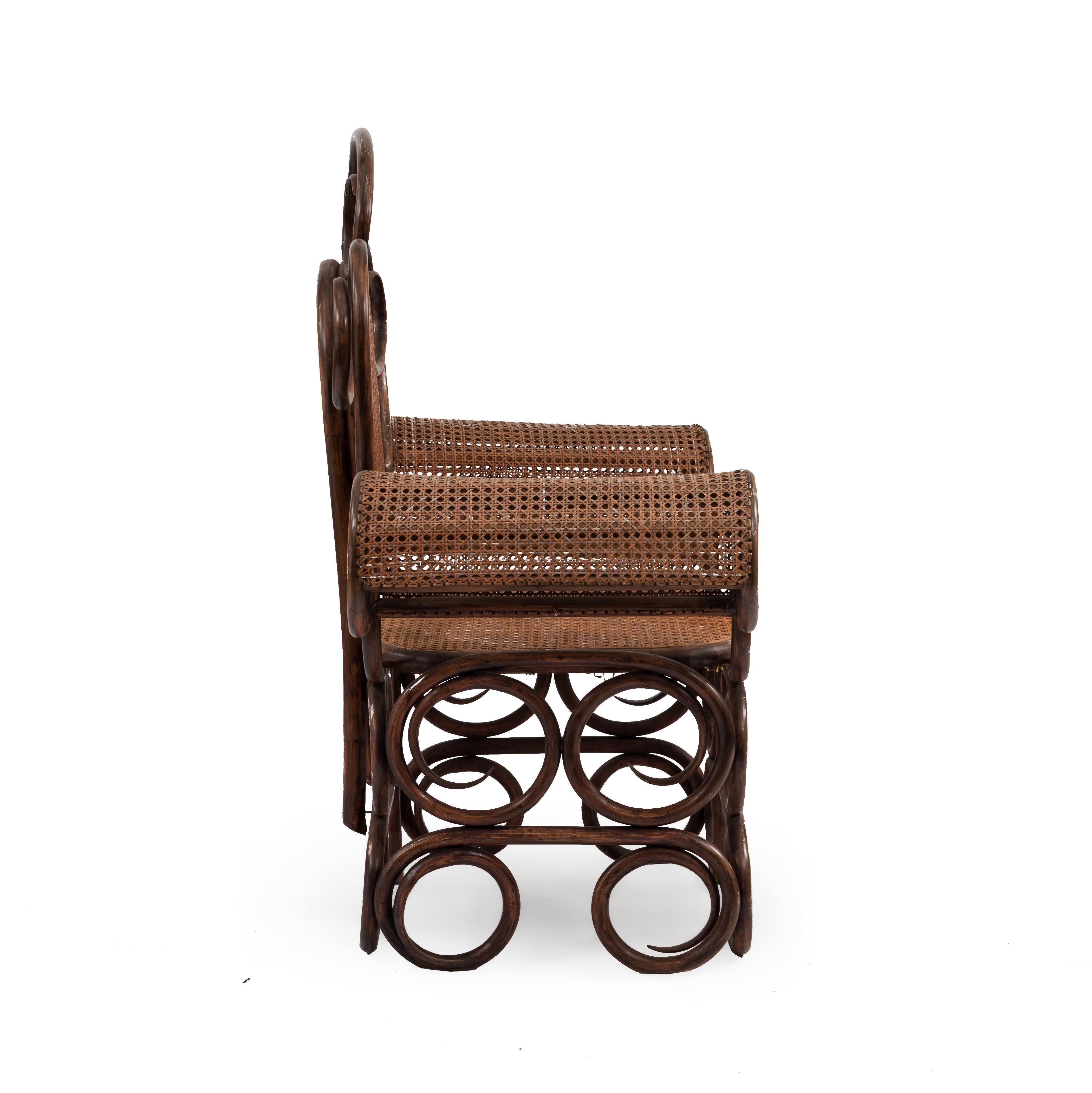 19th Century Austrian Bentwood Scroll Arm Chair For Sale 2