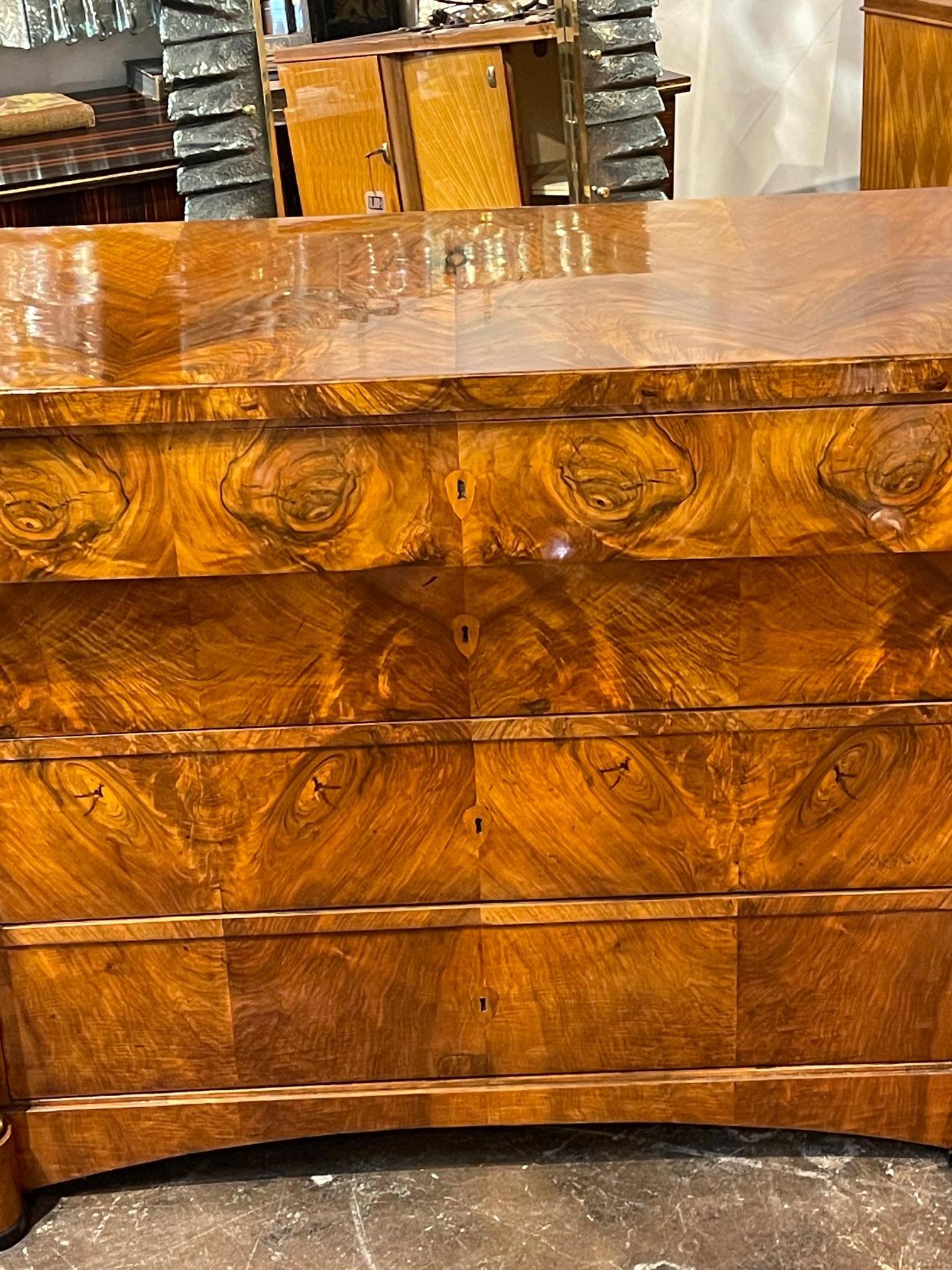 19th Century Austrian Biedermeier Black Walnut Commode In Good Condition In Dallas, TX