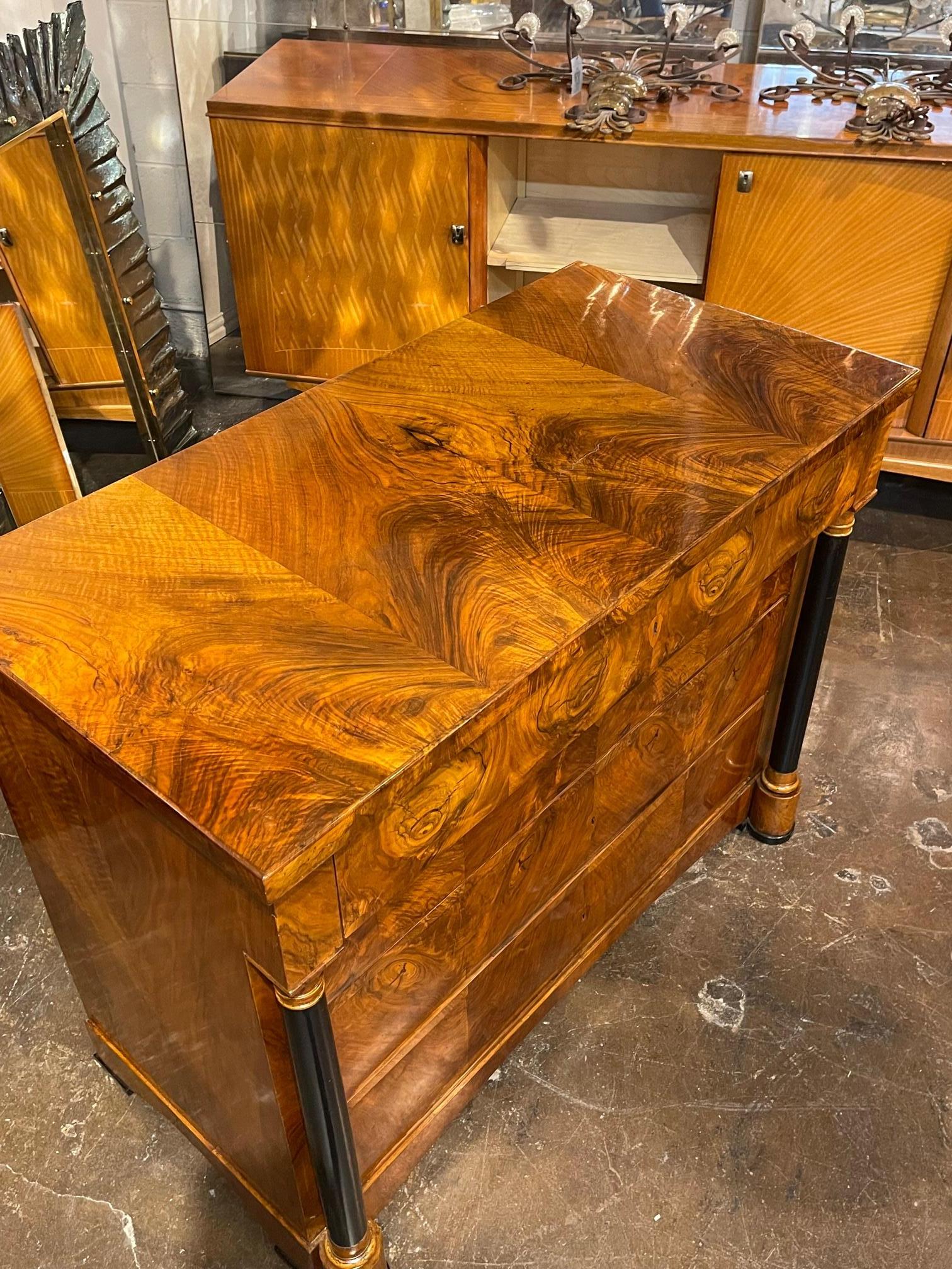 19th Century Austrian Biedermeier Black Walnut Commode 2