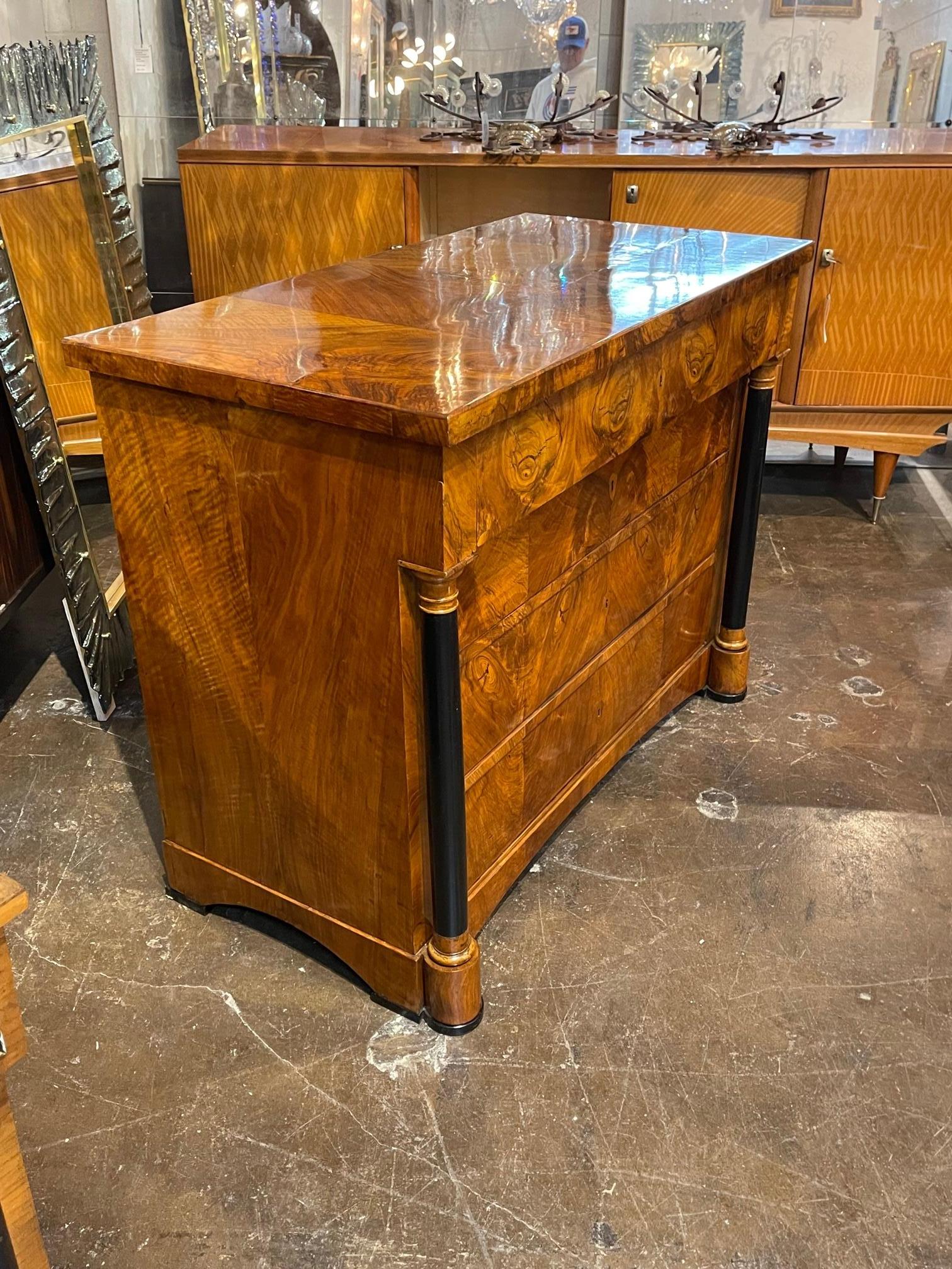 19th Century Austrian Biedermeier Black Walnut Commode 3