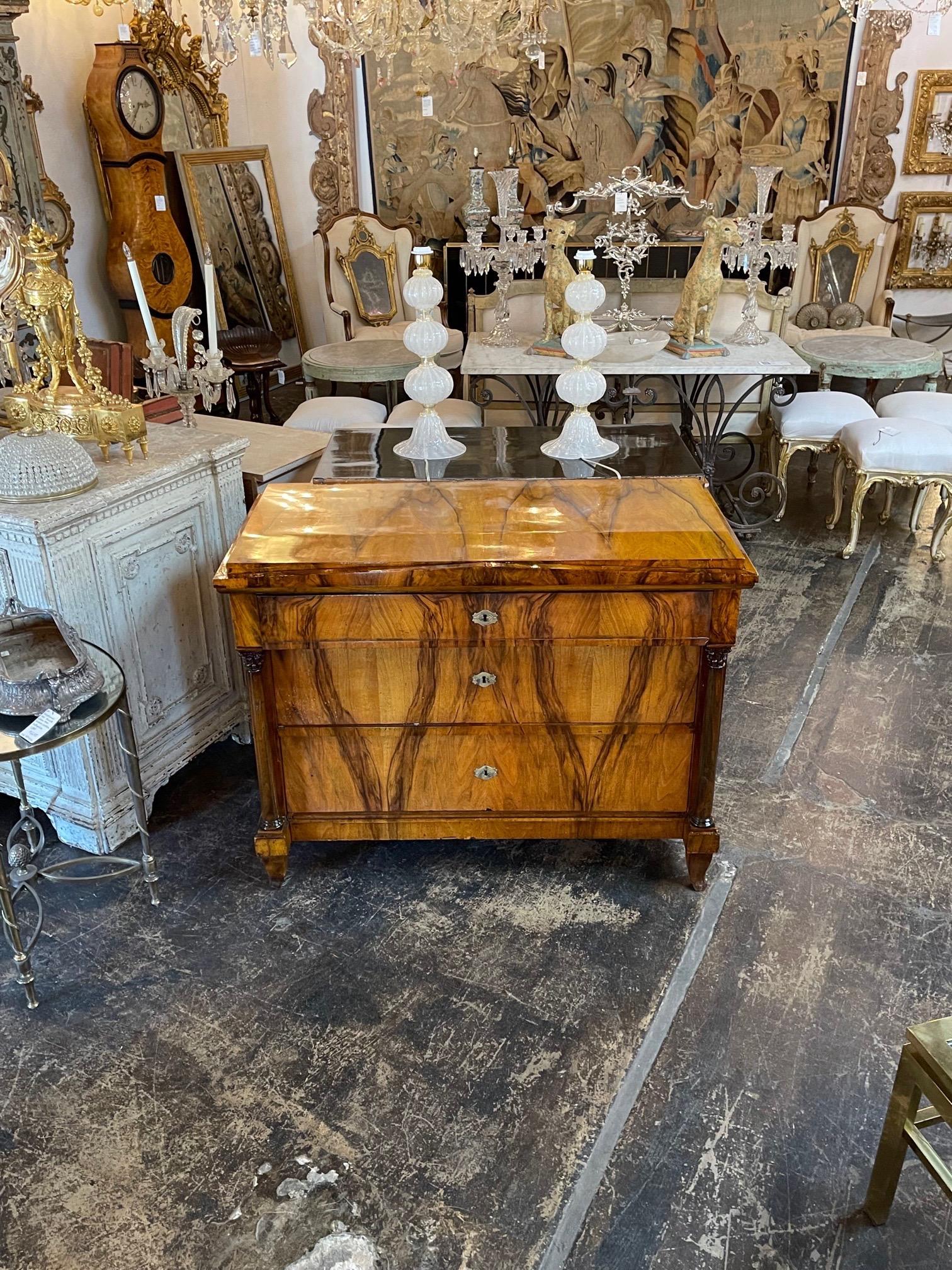 19th Century Austrian Biedermeier Black Walnut Commode 4