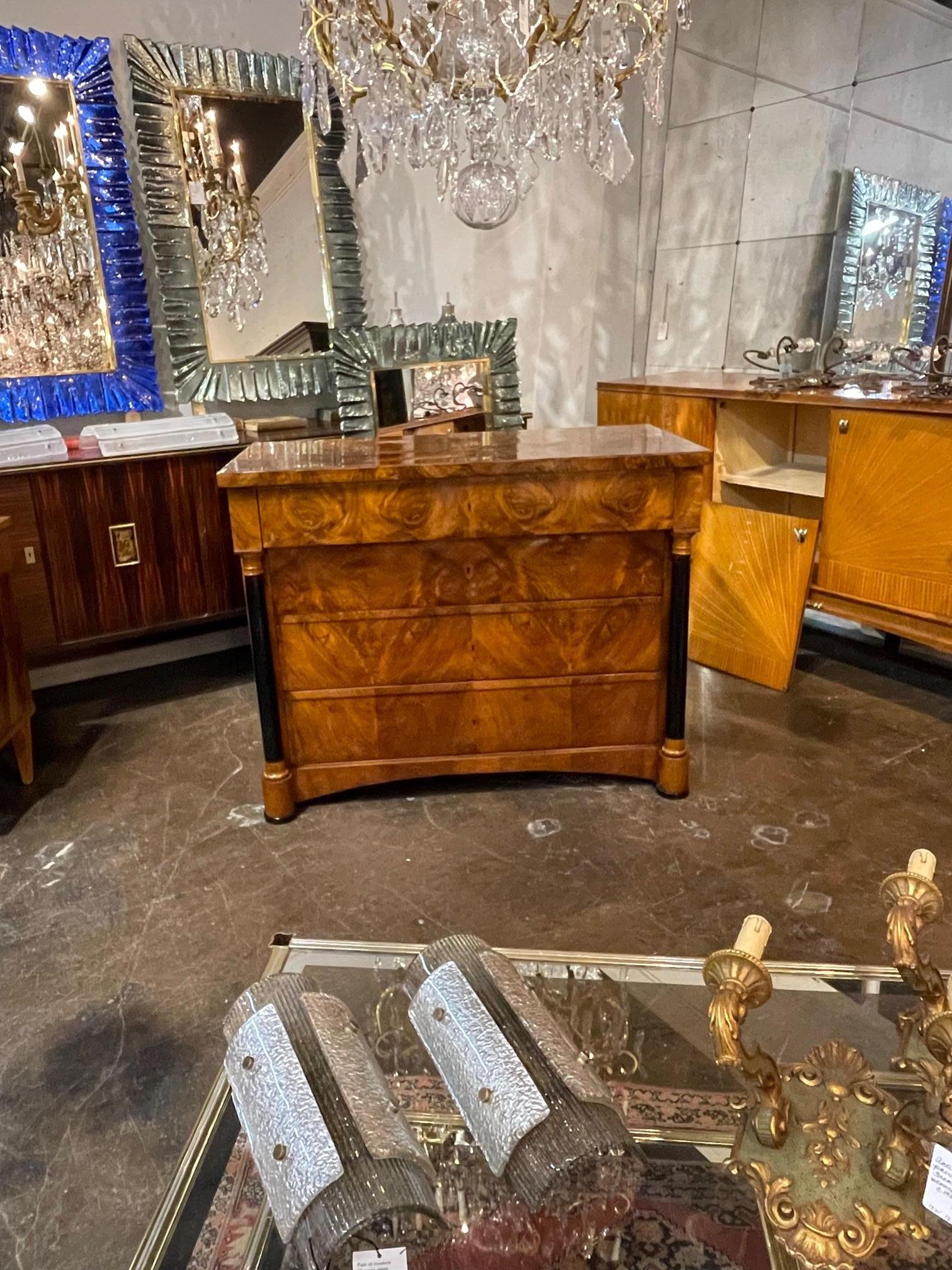 19th Century Austrian Biedermeier Black Walnut Commode 4