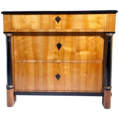 19th Century Austrian Biedermeier Cherrywood and Ebony Chest