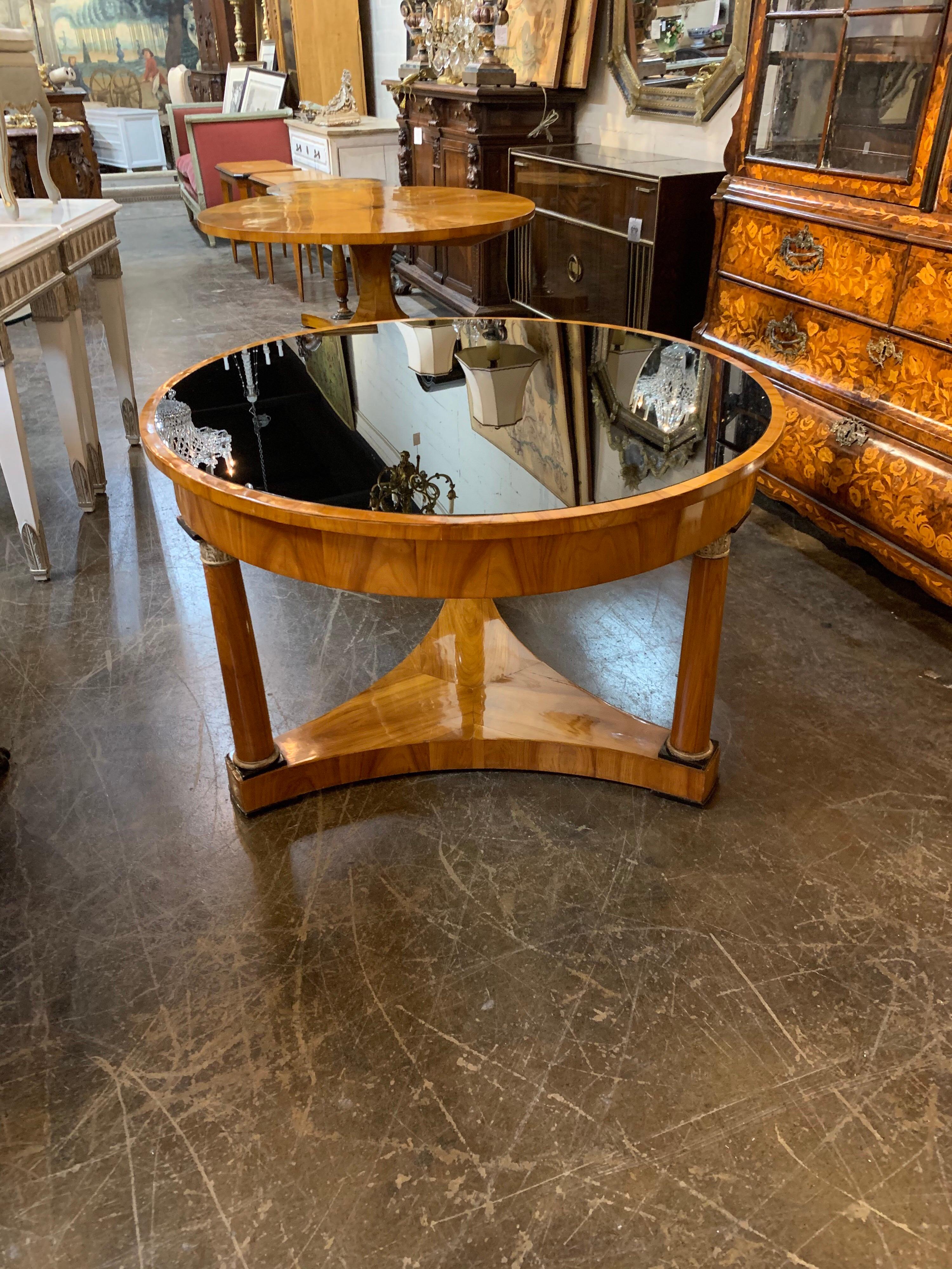 19th Century Austrian Biedermeier Empire Style Table Walnut Center Table For Sale 1