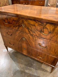 19th Century Austrian Biedermeier Exotic Matched Grain Commode