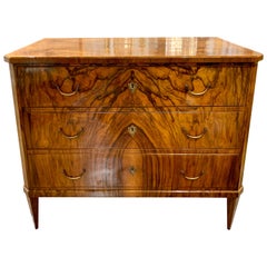 19th Century Austrian Biedermeier Exotic Matched Grain Commode 19th Century Austrian Biedermeier Exotic Matched Grain Commode