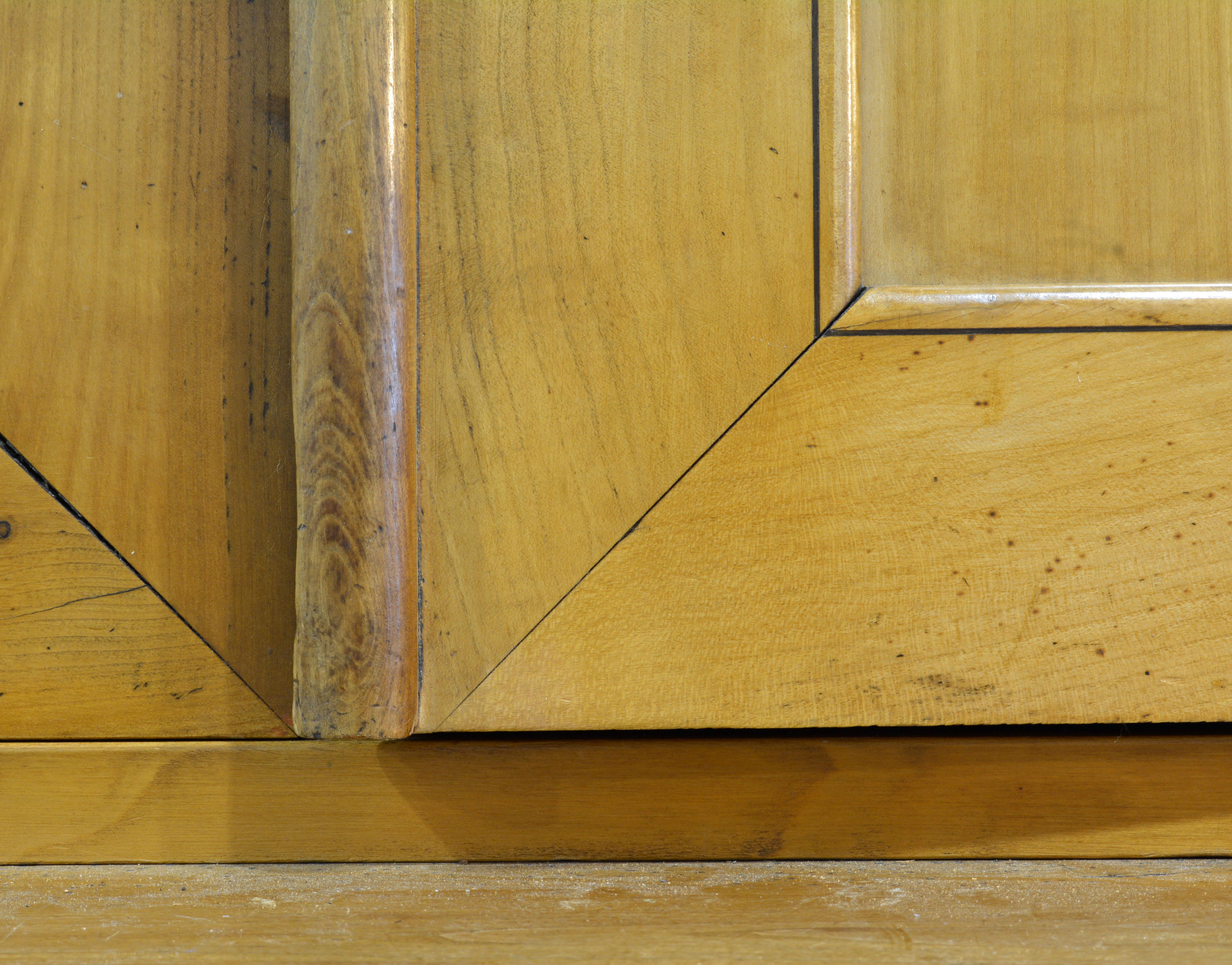 19th Century Austrian Biedermeier Fruit Wood Step Back Two Part Cubboard 8