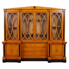 19th Century Austrian Biedermeier Fruitwood Bibliotheque Bookcase 19th Century Austrian Biedermeier Fruitwood Bibliotheque Bookcase