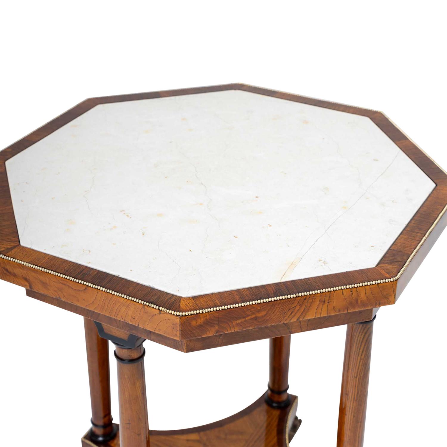 19th Century Austrian Biedermeier Octagonal Ashwood Occasional Side Table For Sale 1