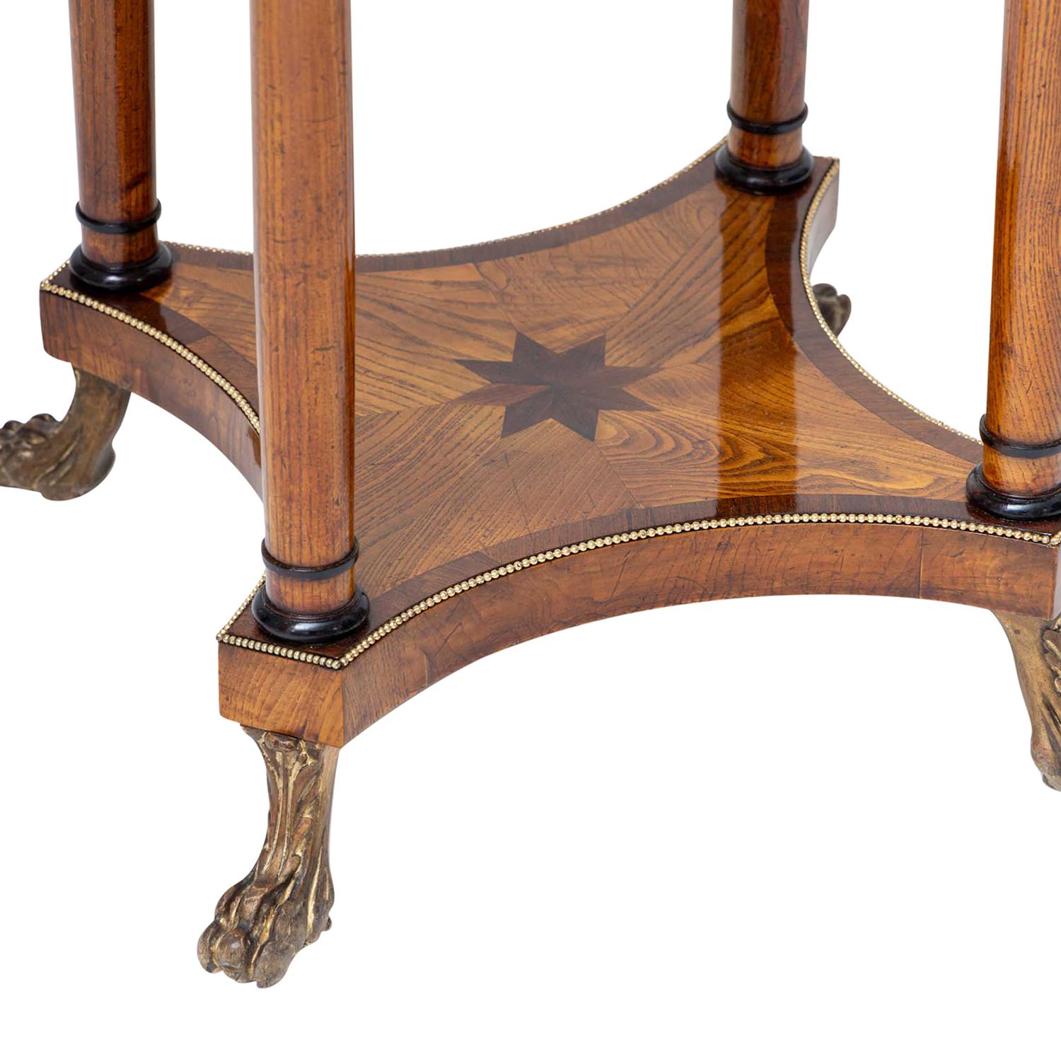 19th Century Austrian Biedermeier Octagonal Ashwood Occasional Side Table For Sale 4