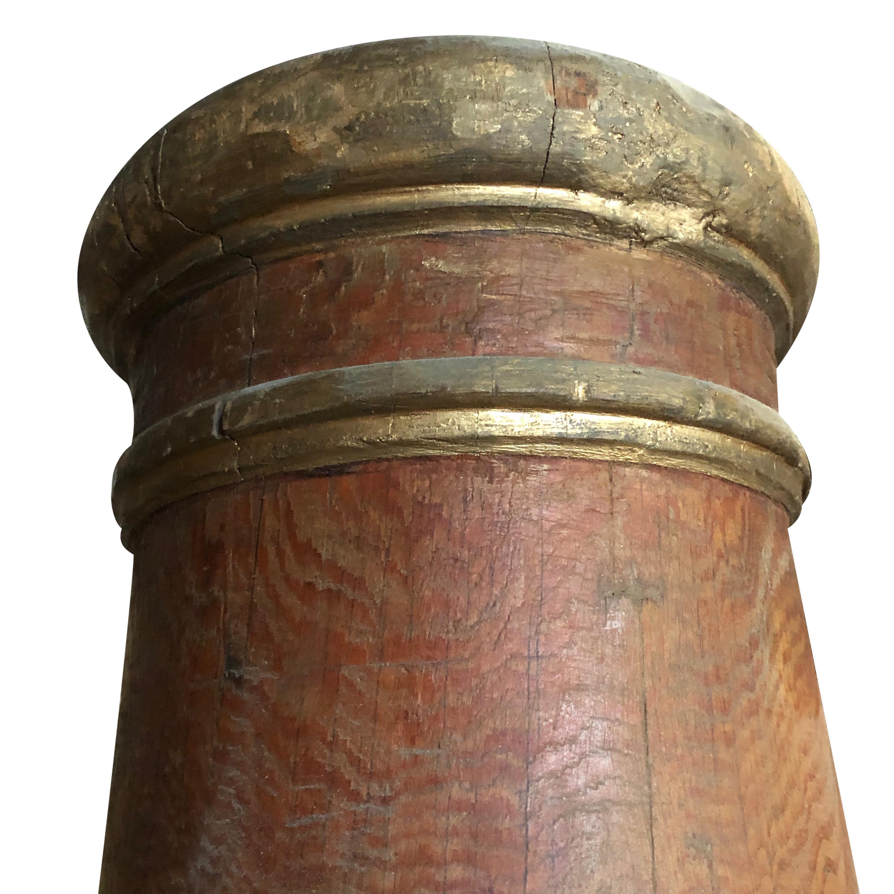 19th Century Austrian Biedermeier Pair of Antique Polished Cherrywood Columns In Good Condition For Sale In West Palm Beach, FL