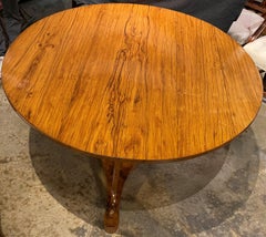 19th Century Austrian Biedermeier Round Center Table with Spectacular Veneers