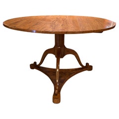 19th Century Austrian Biedermeier Round Center Table with Spectacular Veneers