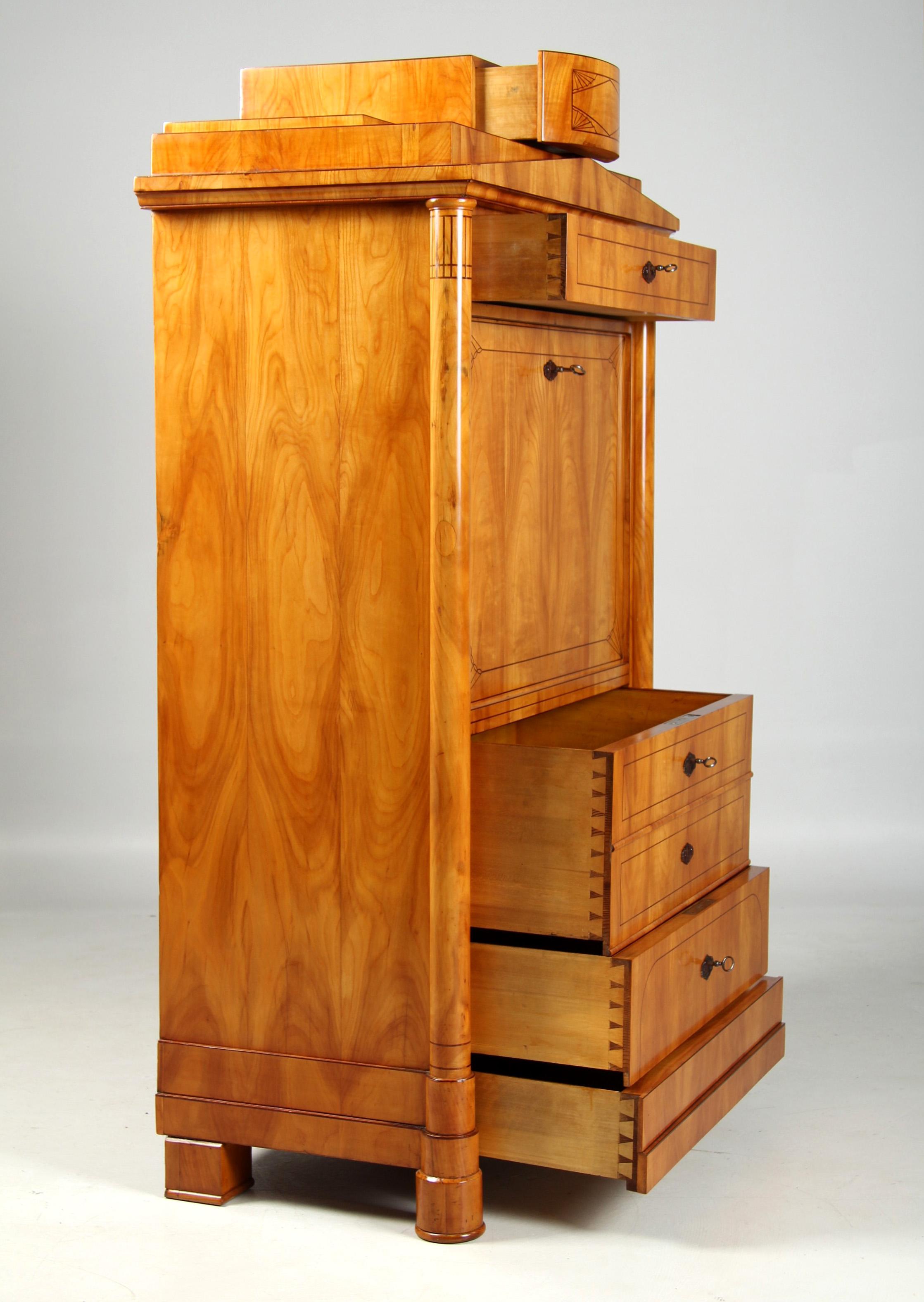 Segreteria Biedermeier austriaca del XIX secolo, ciliegio e frassino ungherese, 1830 ca. in vendita 4