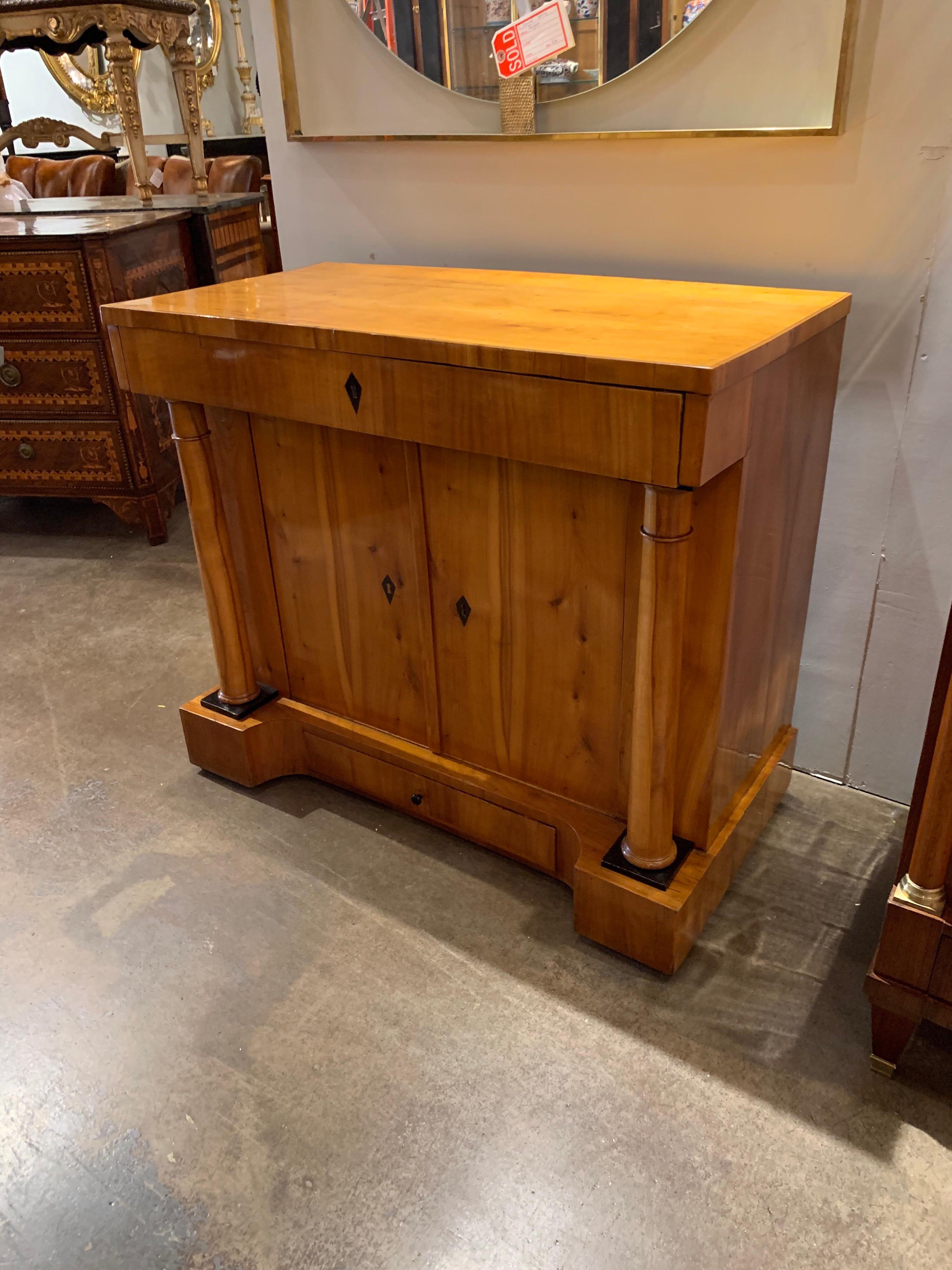 19th Century Austrian Biedermeier Style Maple Side Cabinet In Good Condition In Dallas, TX