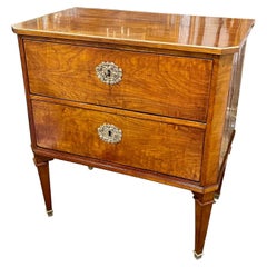 19th Century Austrian Biedermeier Walnut and Brass Side Table