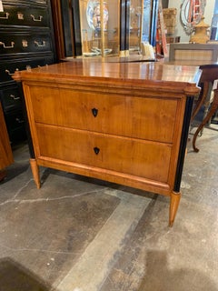 19th Century Austrian Biedermeier Walnut and Ebony Commode