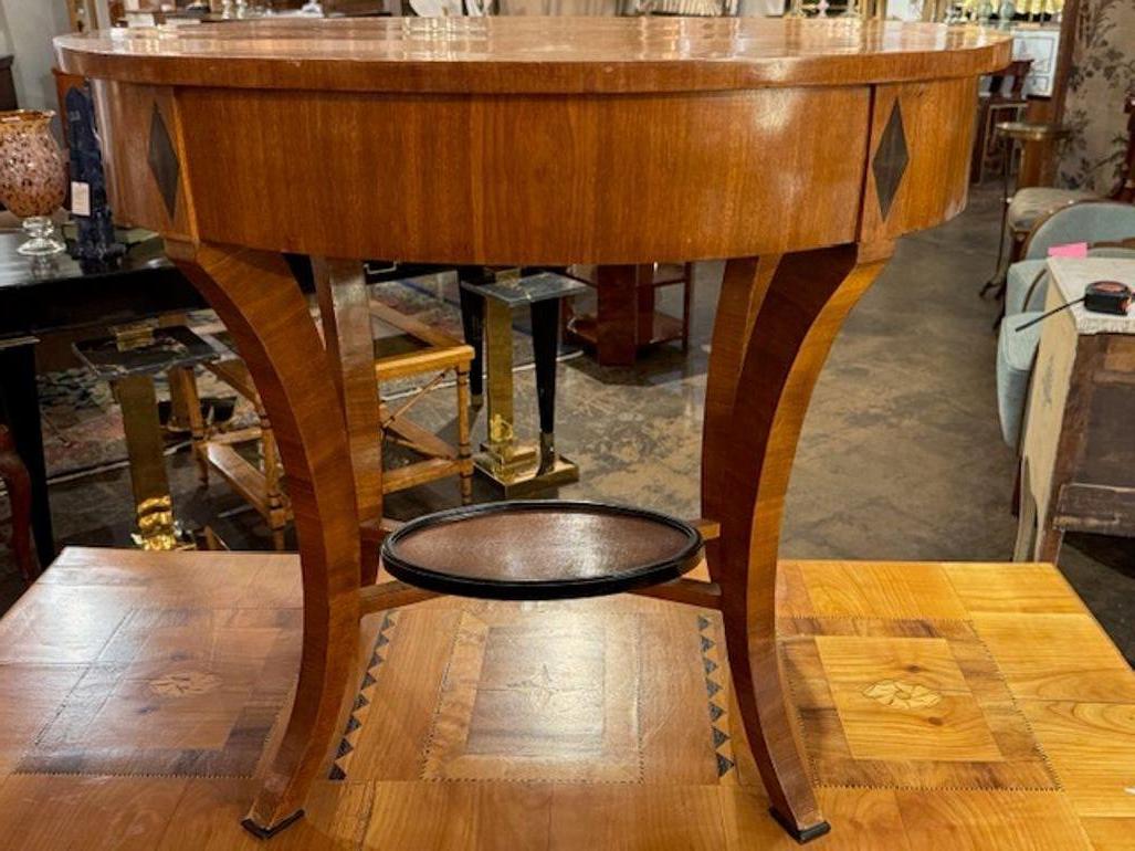 19th Century Austrian Biedermeier Walnut and Ebony Side Table In Good Condition For Sale In Dallas, TX
