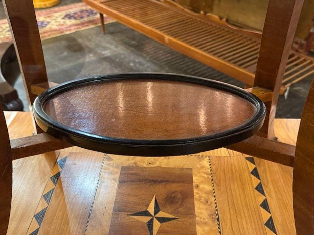 19th Century Austrian Biedermeier Walnut and Ebony Side Table For Sale 1