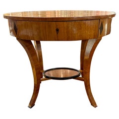 19th Century Austrian Biedermeier Walnut and Ebony Side Table