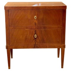 19th Century Austrian Biedermeier Walnut Bedside Table