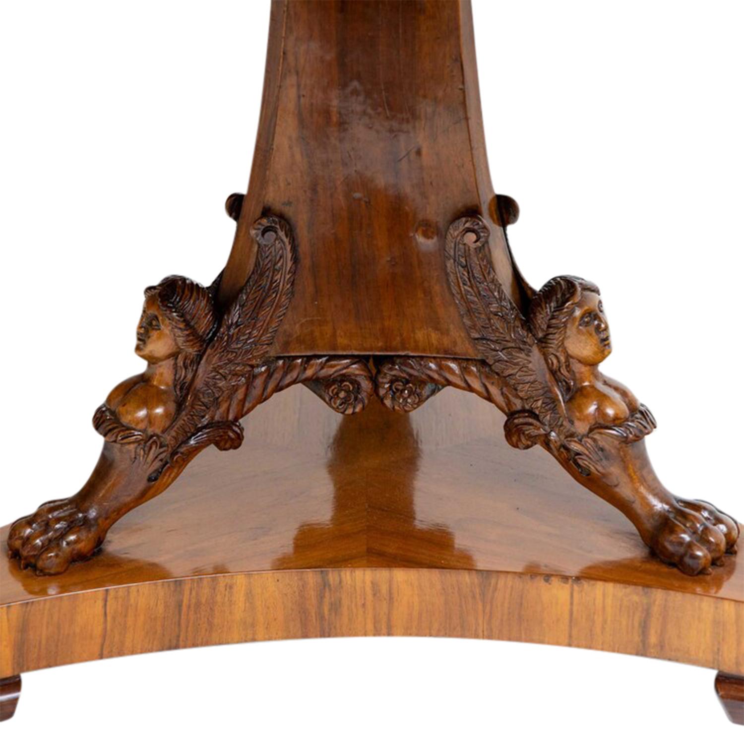 XIXe siècle Table de salon Biedermeier autrichienne du 19ème siècle, table centrale ronde ancienne en vente