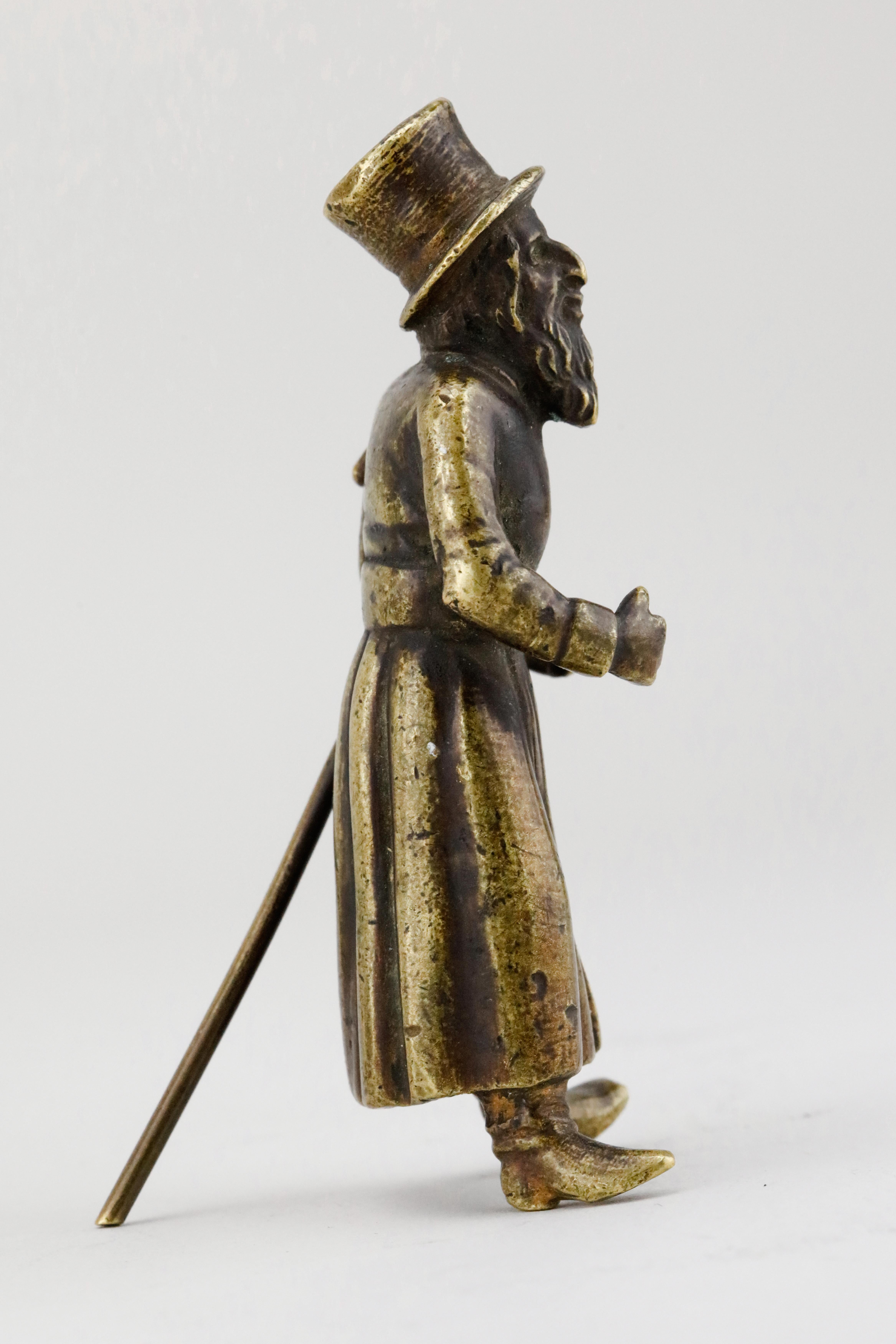 Cast 19th Century Austrian Bronze Figurine of a Jew