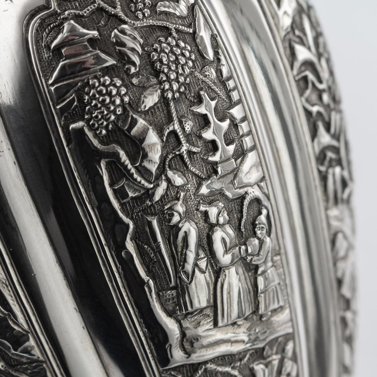 19th Century Austrian Chinoiserie Solid Silver Tea Set, Klinkosch, c.1880 6