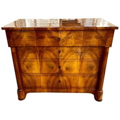 19th Century Austrian Empire Style Black Walnut Commode