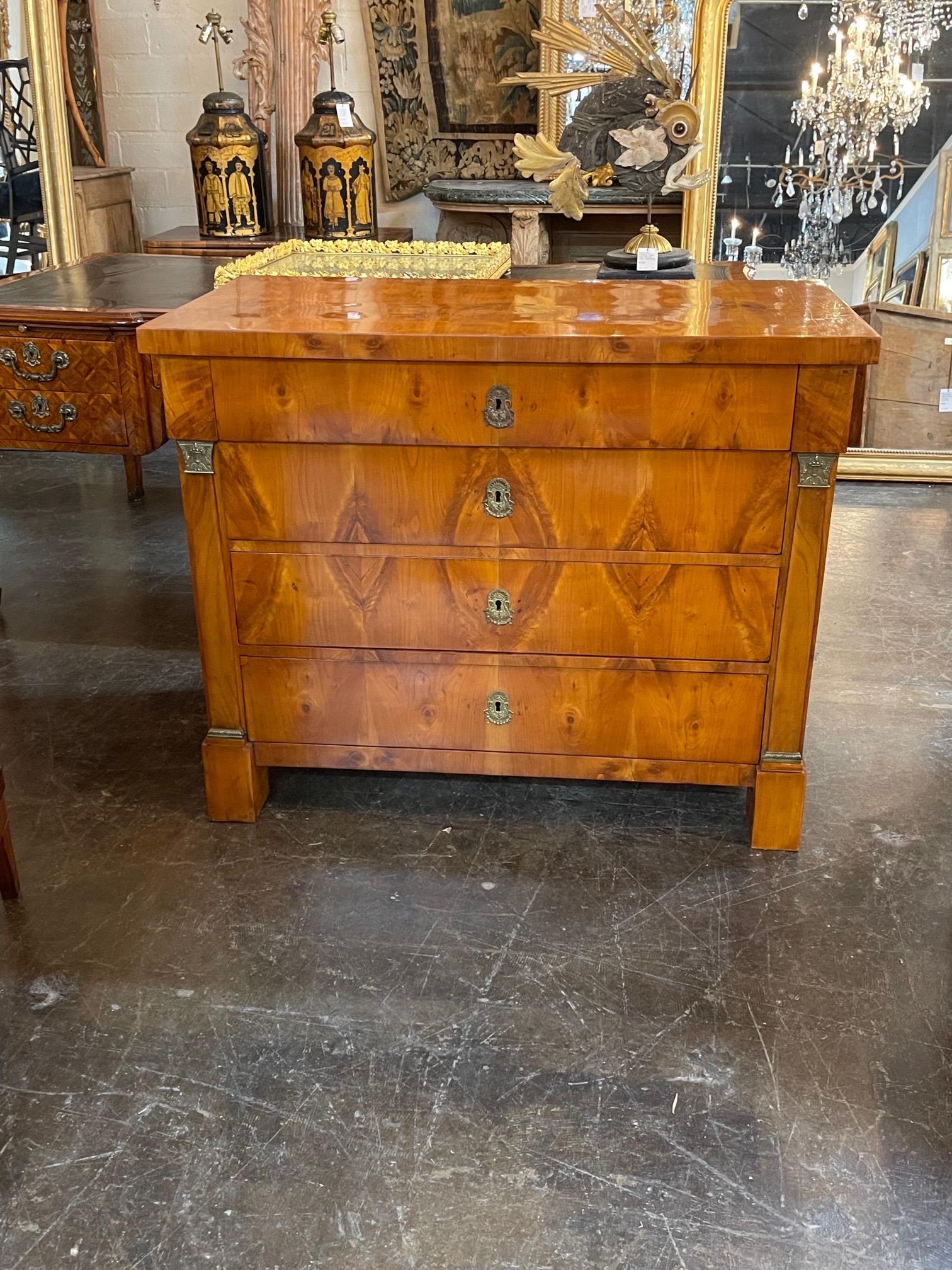 19th Century Austrian Empire Style Walnut Commode For Sale 6