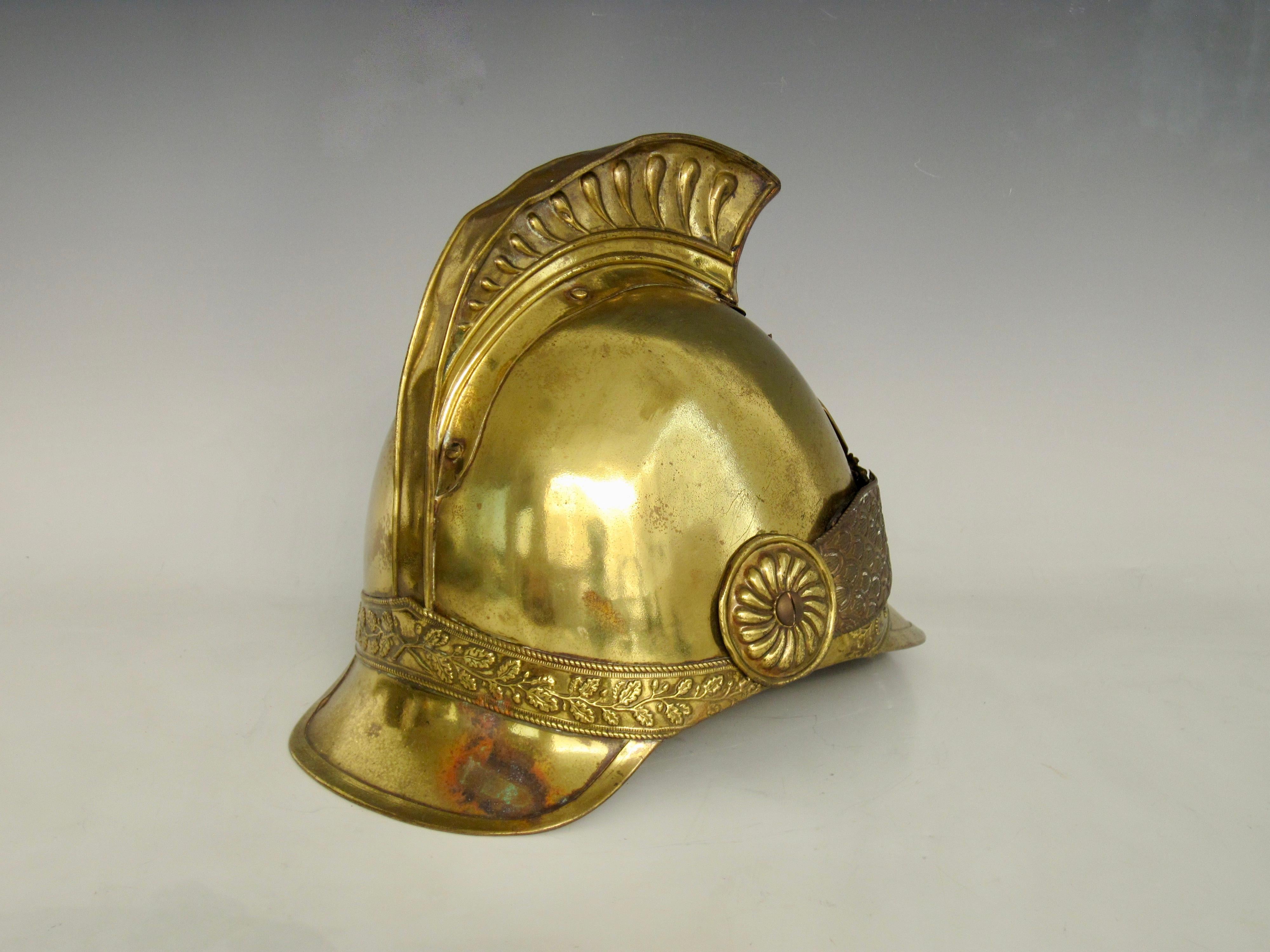 Brass 19th Century Austrian Firefighters Helmet