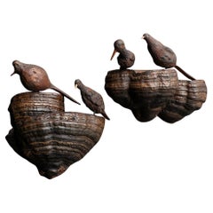 Art populaire autrichien du 19e siècle - Oiseaux travaillés à la main